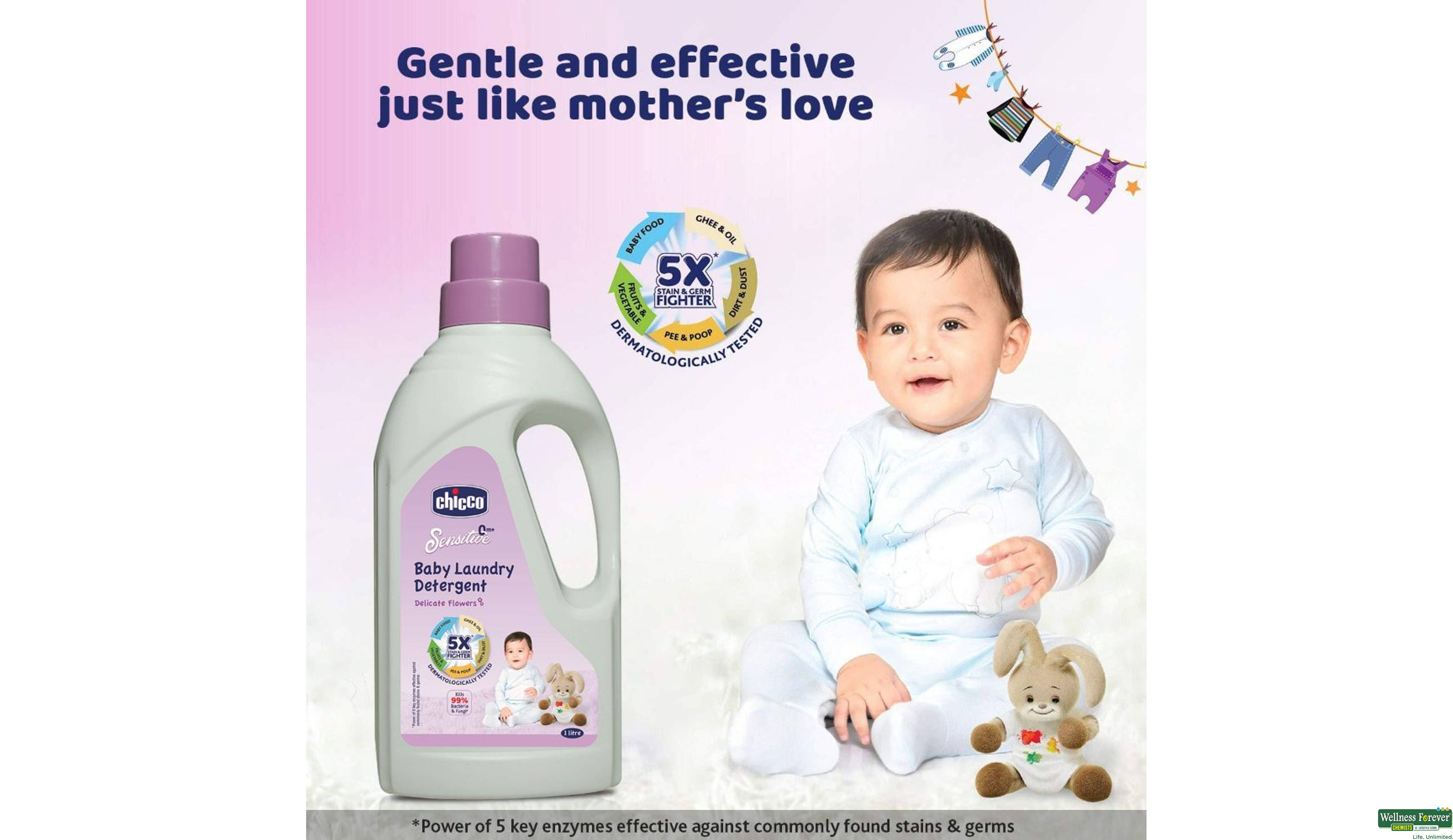 CHICCO BABY SENSITIVE LAUN/DETERG DELI 1LTR- 5, 1LTR, 