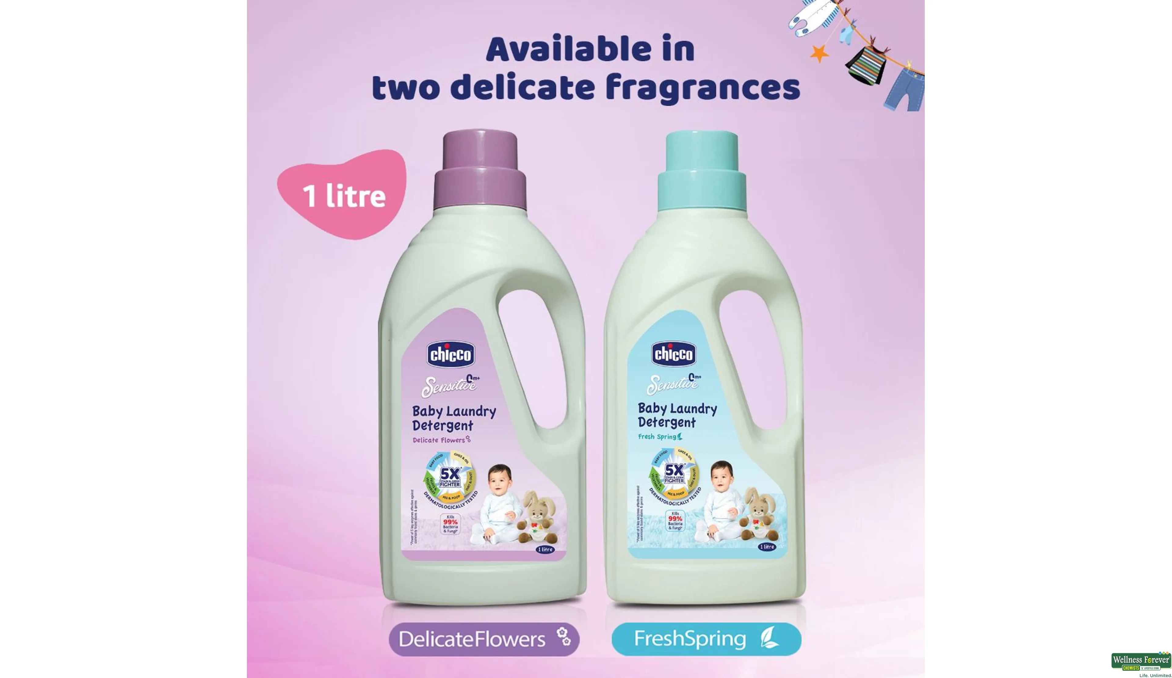 Chicco Baby Laundry Detergent Delicate Flowers (1 L)