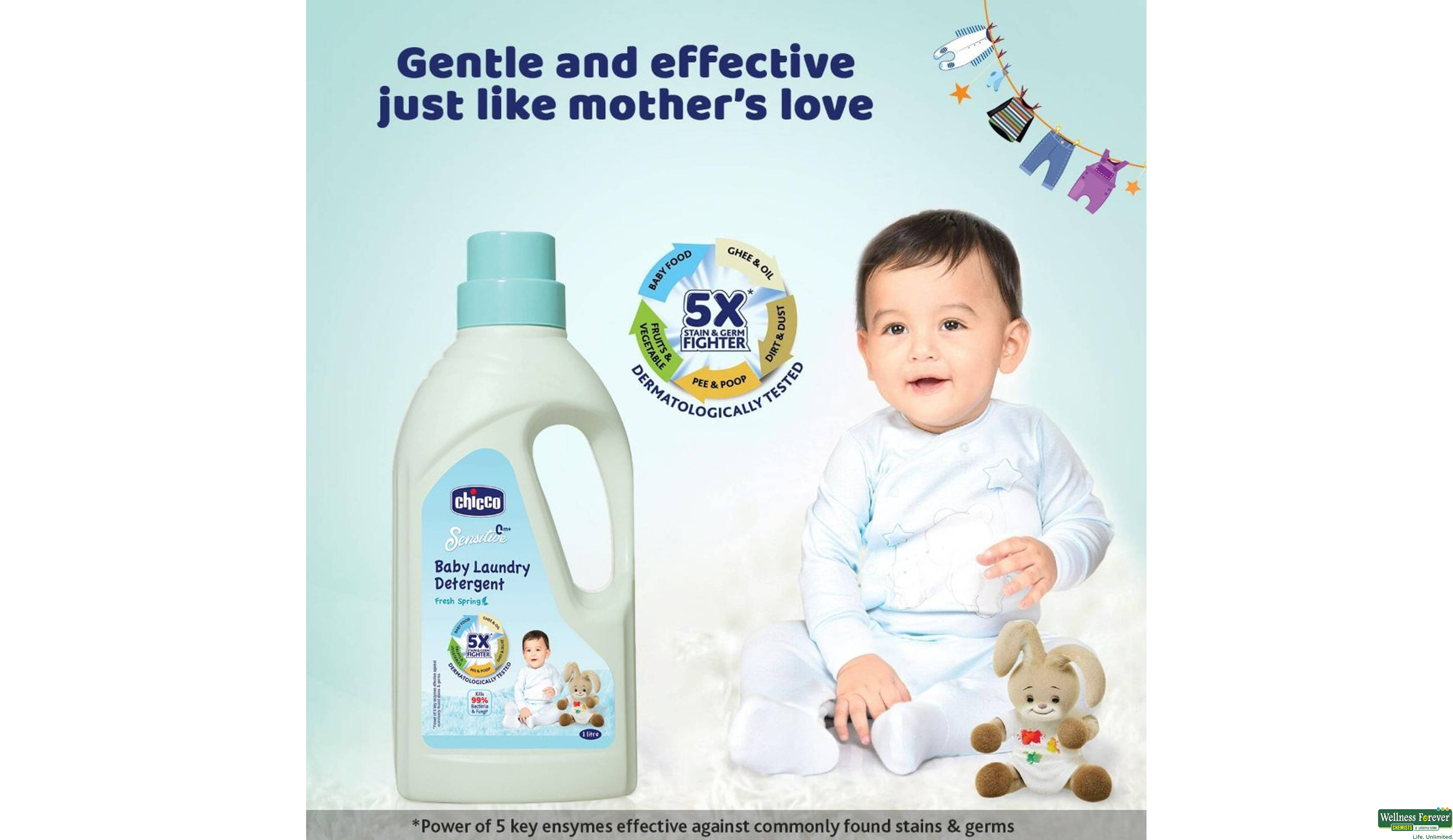 CHICCO BABY SENSITIVE LAUNDRY DETERGENT 1LTR- 4, 1LTR, 