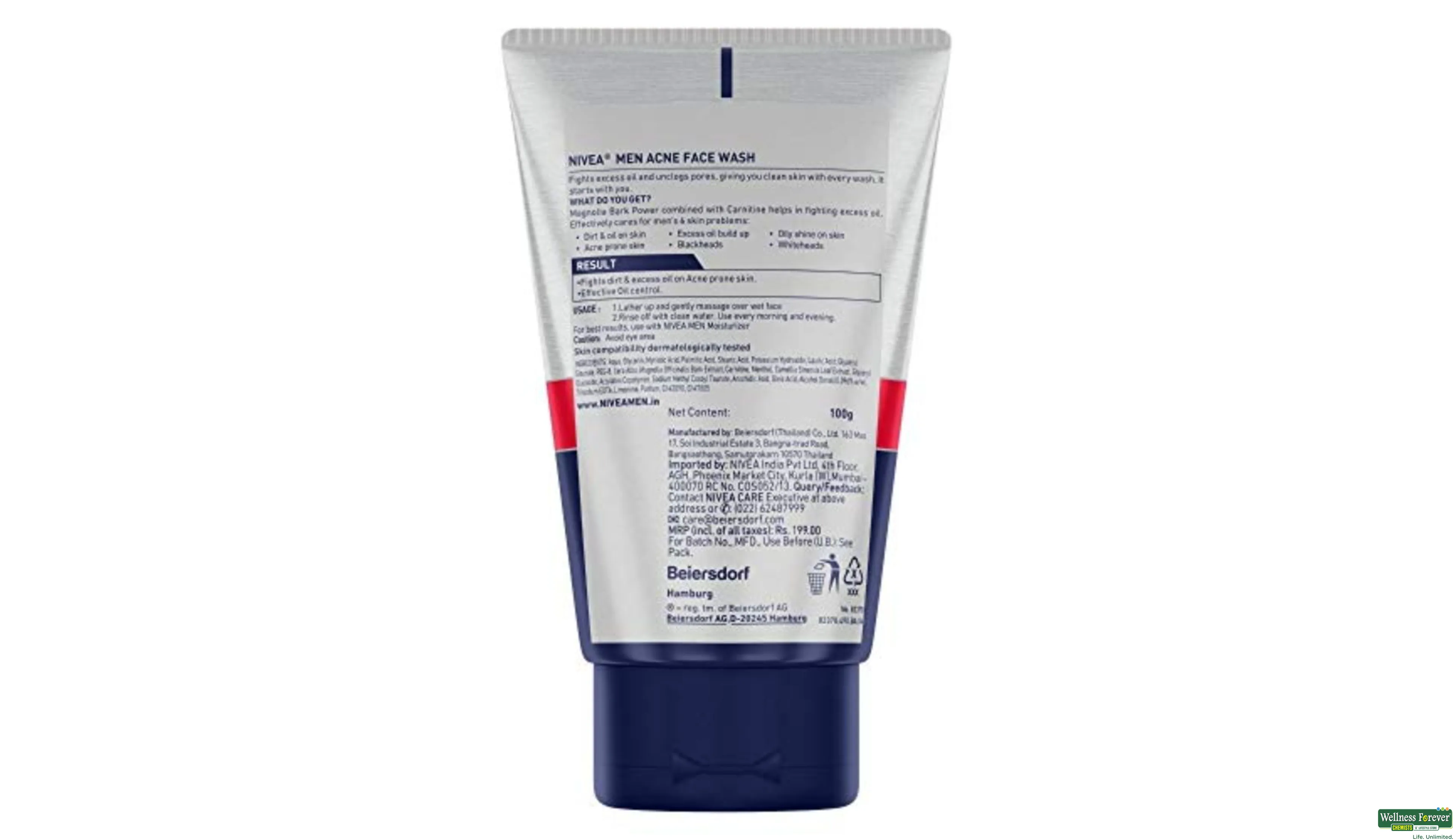 NIVEA F/WASH MEN ACNE 100GM- 7, 100GM, 