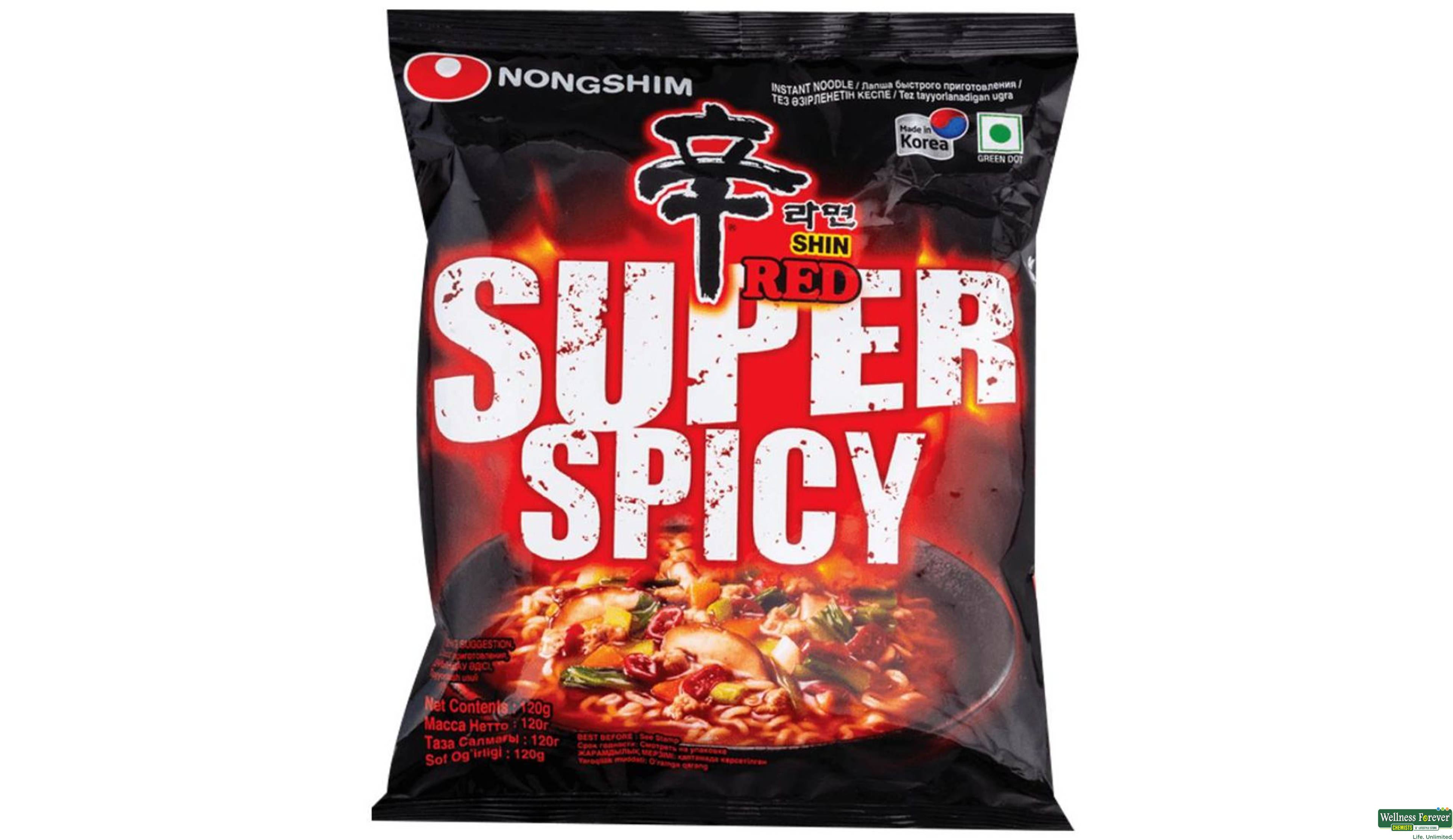 NONGSHIM NOODLE RED SUPER SPICY 120GM- 1, 120GM, 