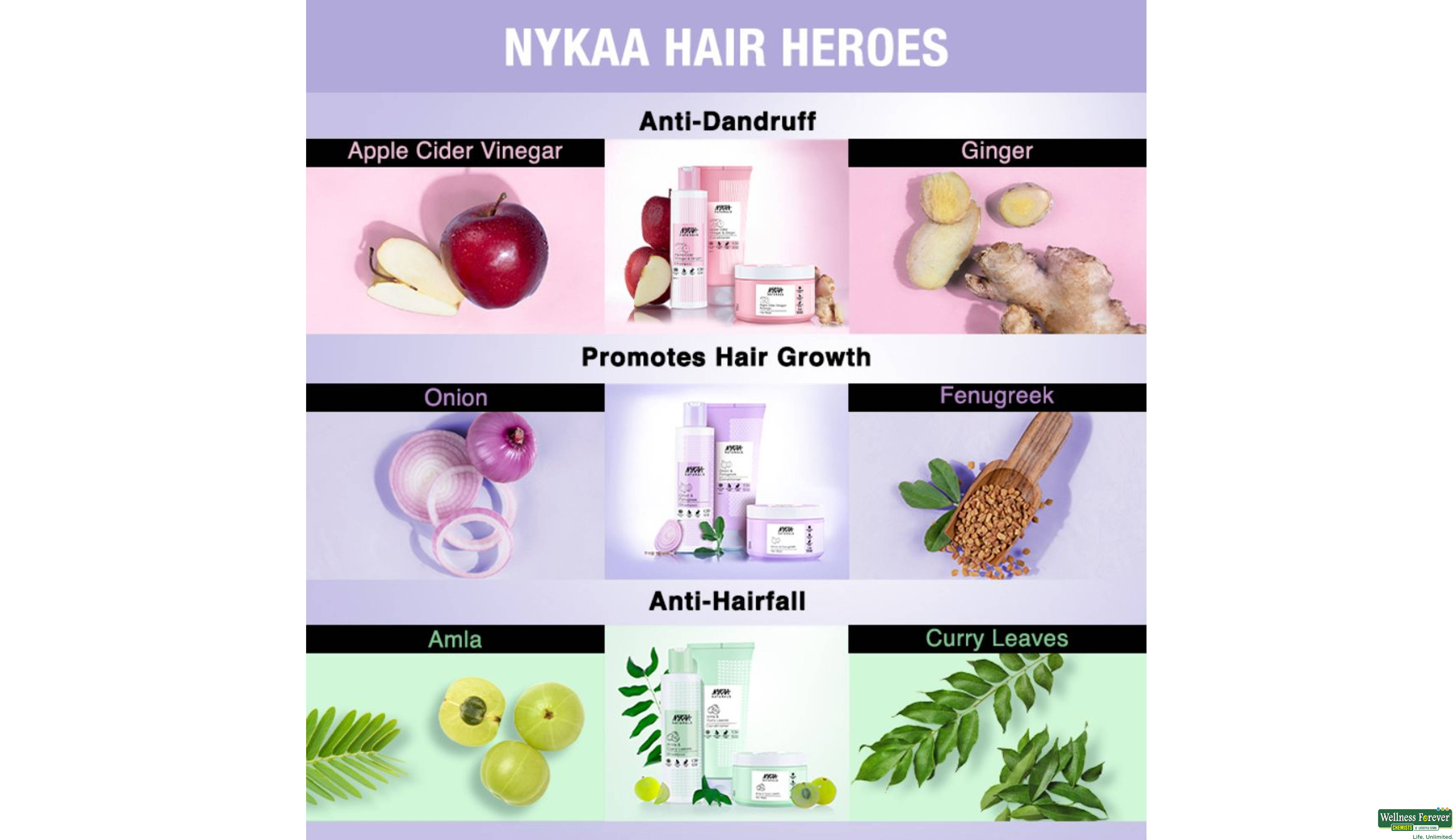NYKAA CONDITIONER ONION & FENUGREEK 180ML- 12, 1PC, 