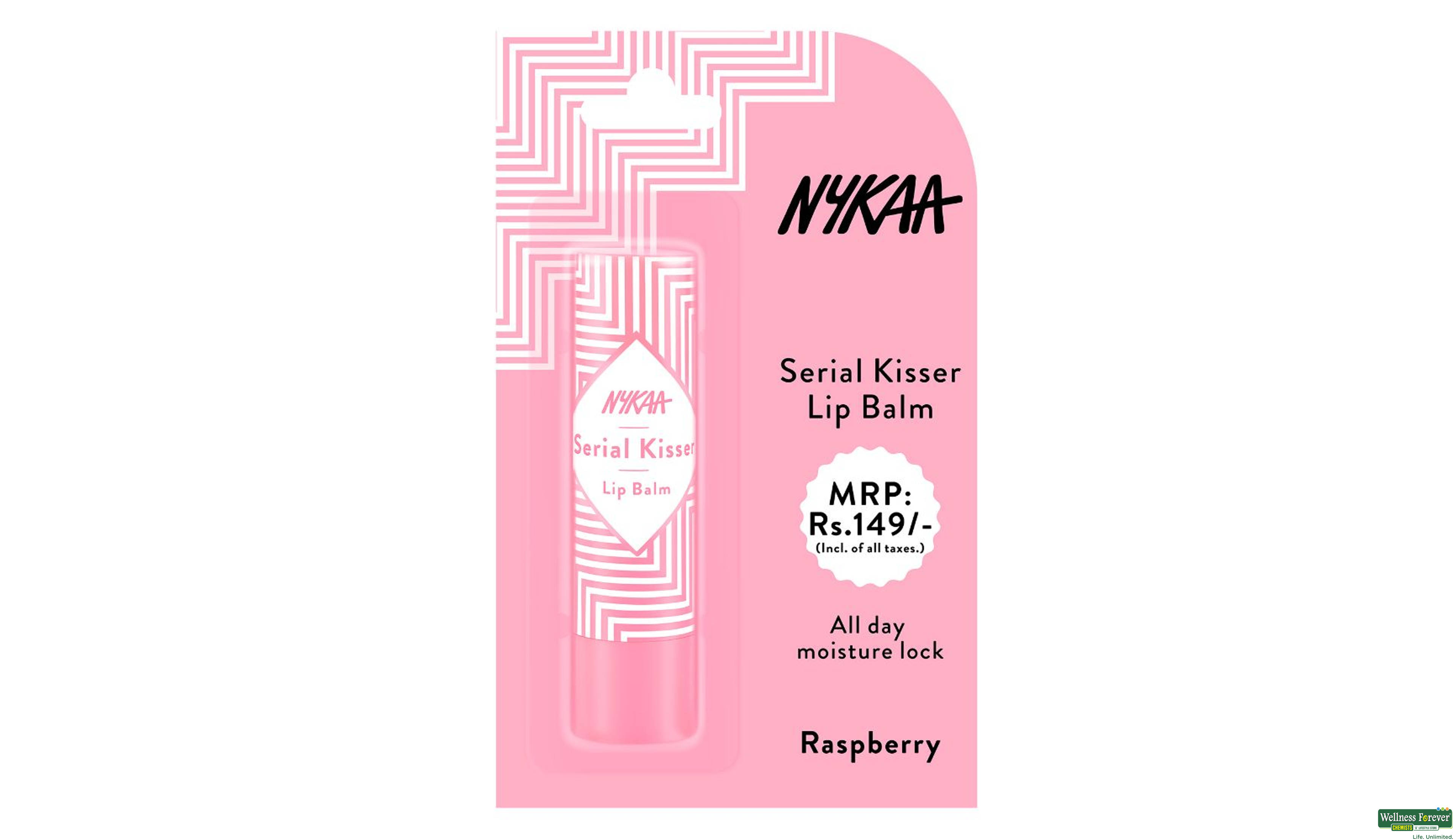 NYKAA SERIAL KISSER LIP BALM RASPBERRY 4.5GM- 4, 1PC, 