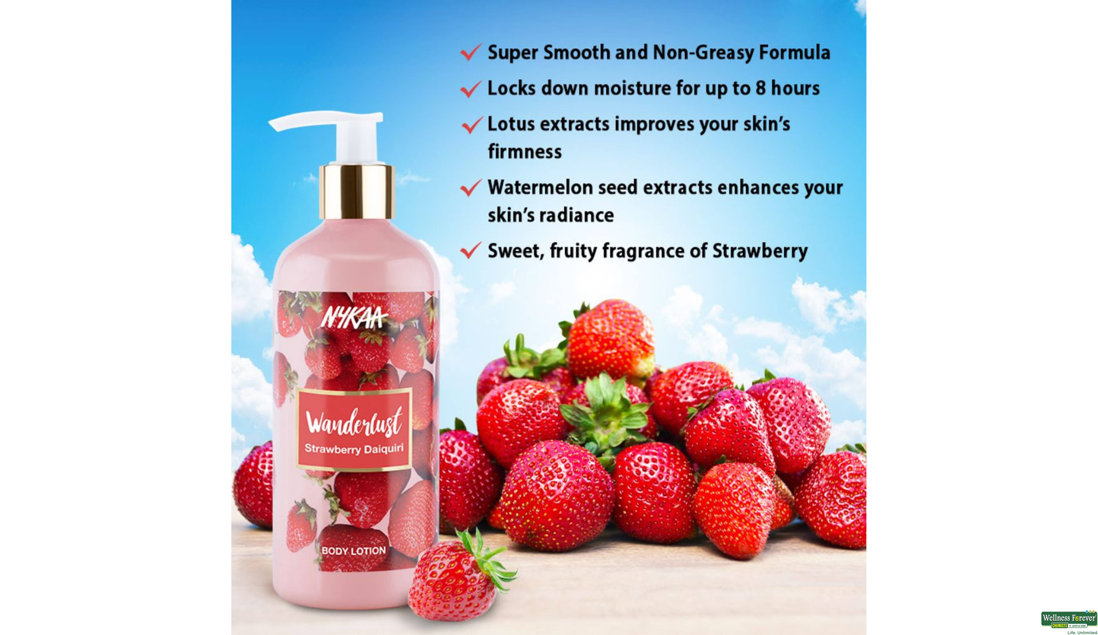 NYKAA STRAWBERRY DAIQUIRI BODY LOTION 300ML- 3, 1PC, 