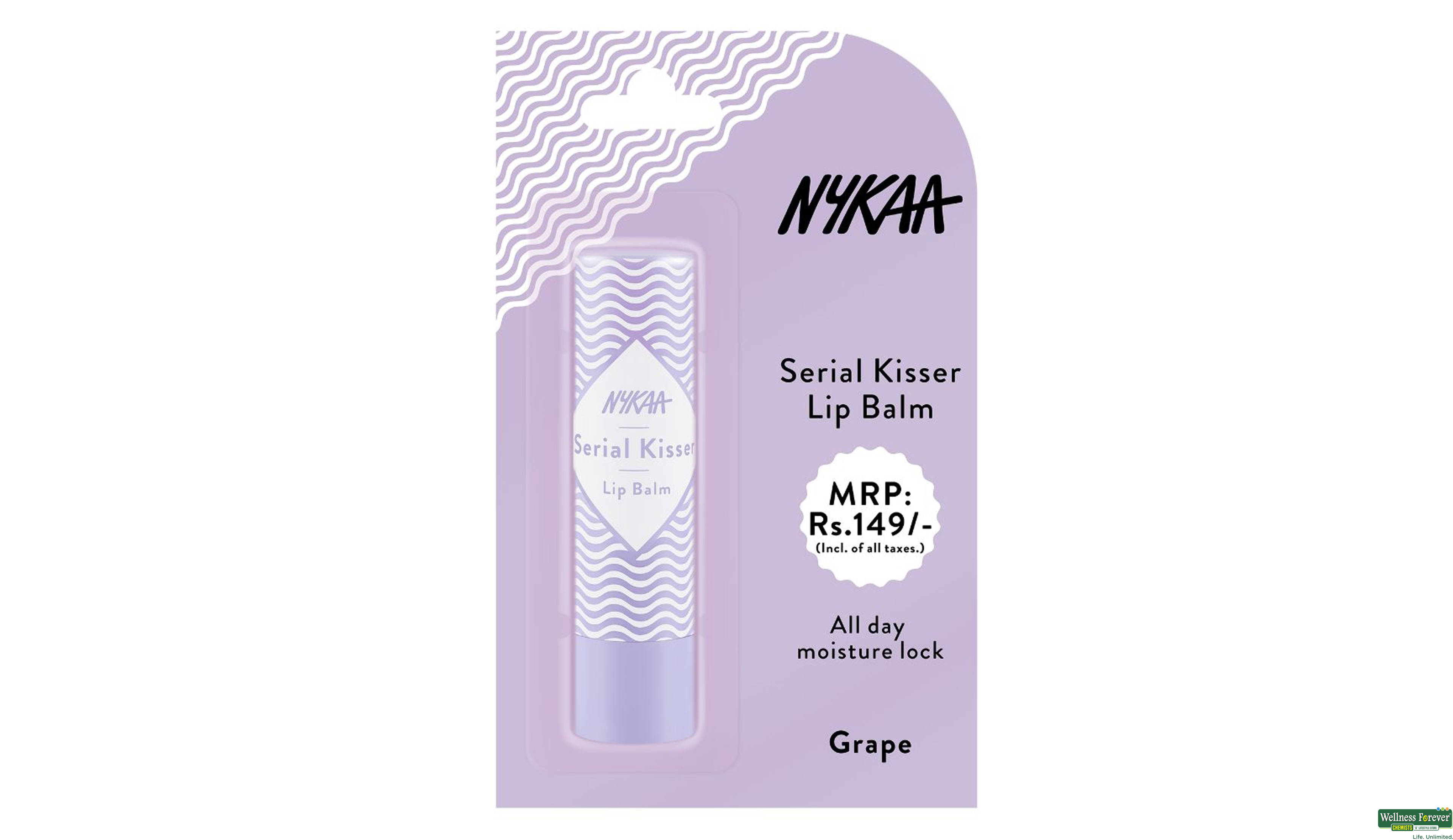 NYKAA SERIAL KISSER LIP BALM GRAPE 4.5GM- 1, 1PC, 