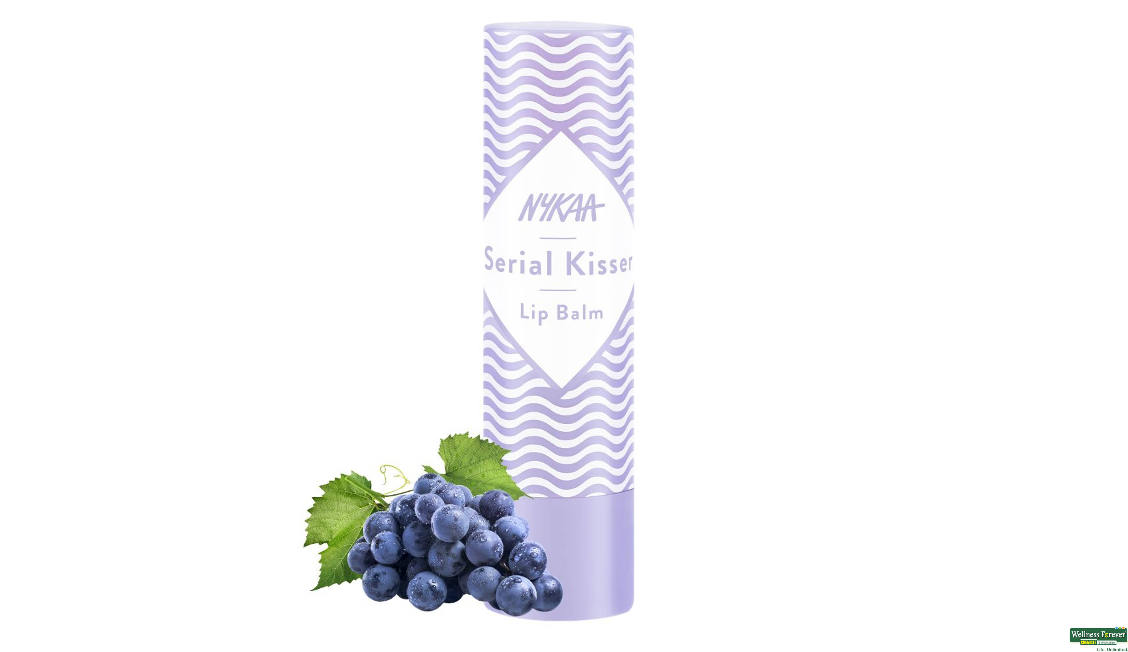 NYKAA SERIAL KISSER LIP BALM GRAPE 4.5GM- 4, 1PC, 