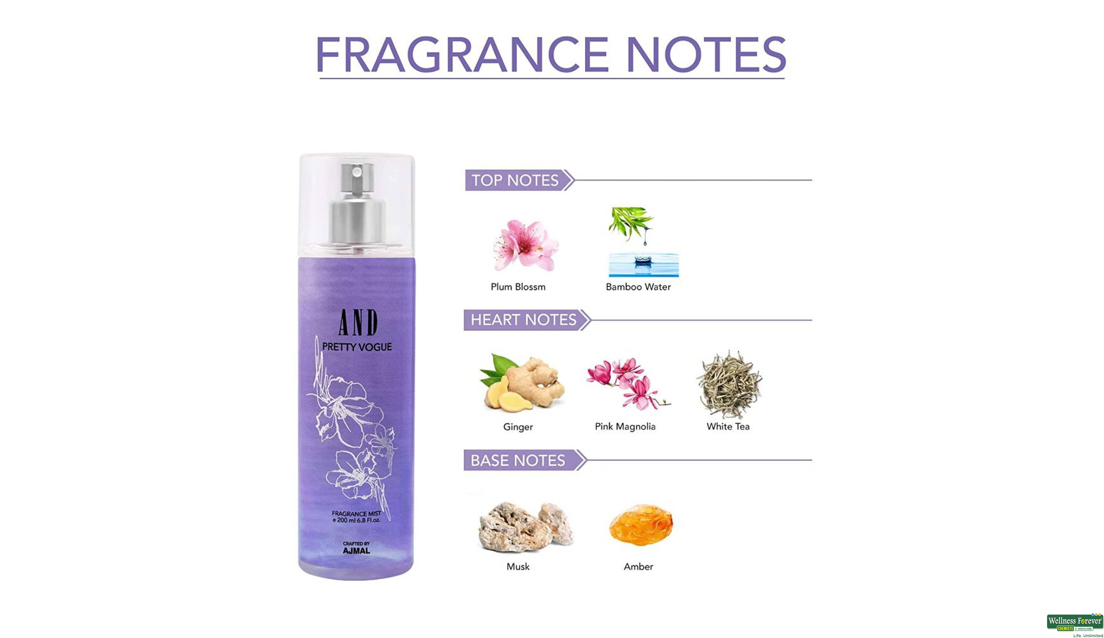 AND PRETTY VOGUE FRAGRANCE MIST 200ML- 3, 200ML, 