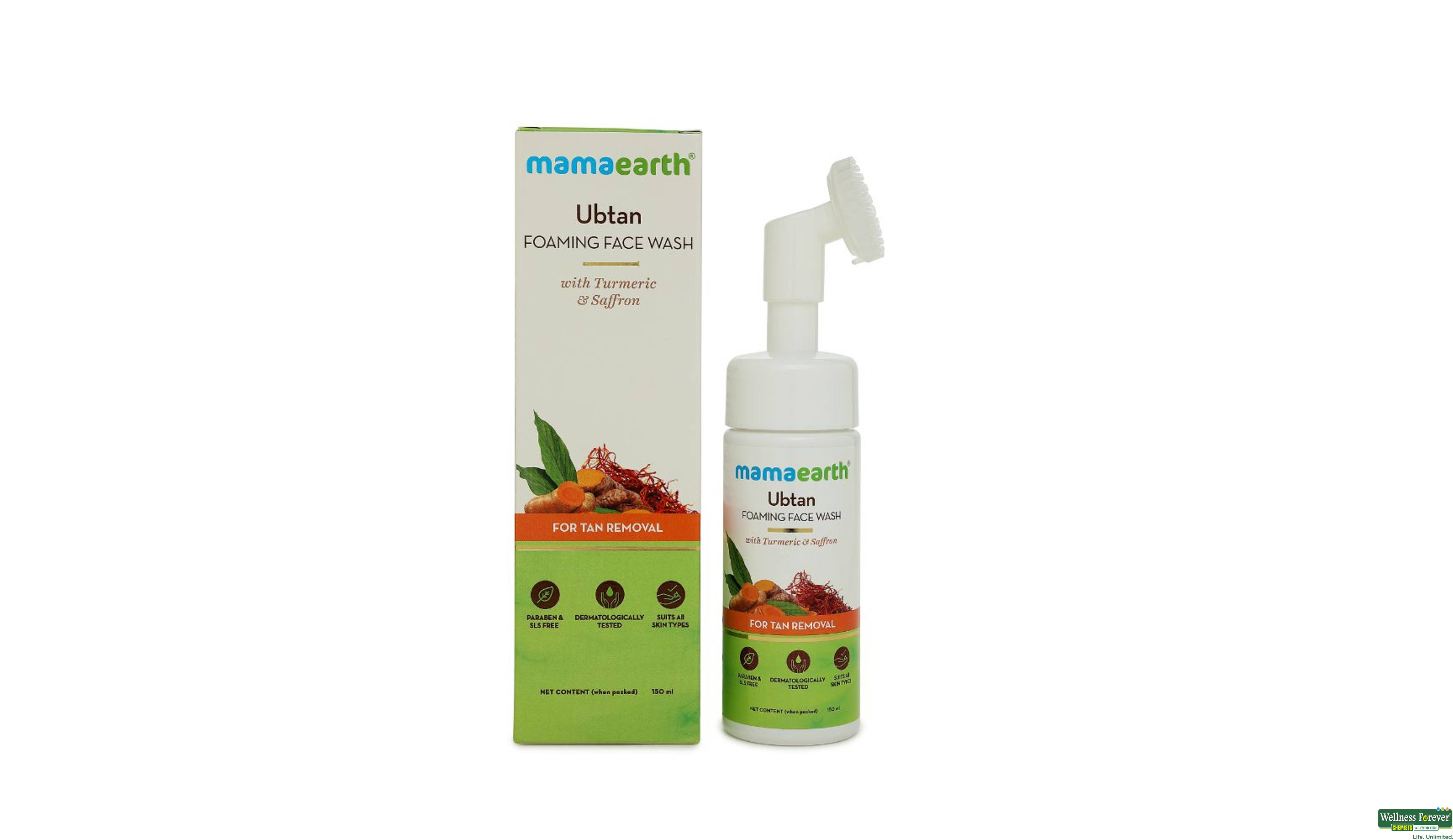 MAMAEARTH UBTAN FOAMING FACE WASH 150ML- 1, 150ML, 