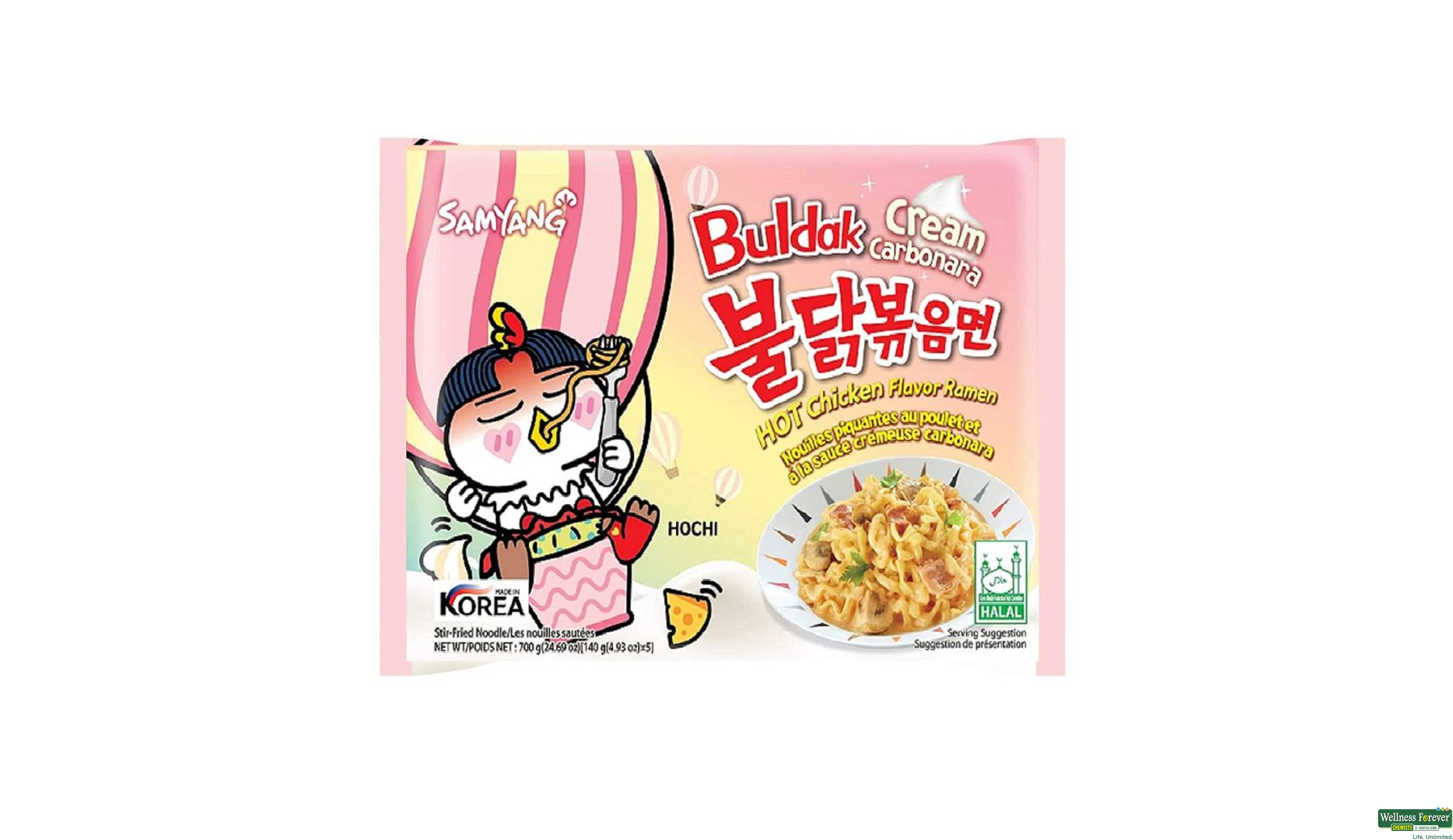 SAMYANG BULDAK CREAM CARBONARA 140GM- 1, 140GM, null