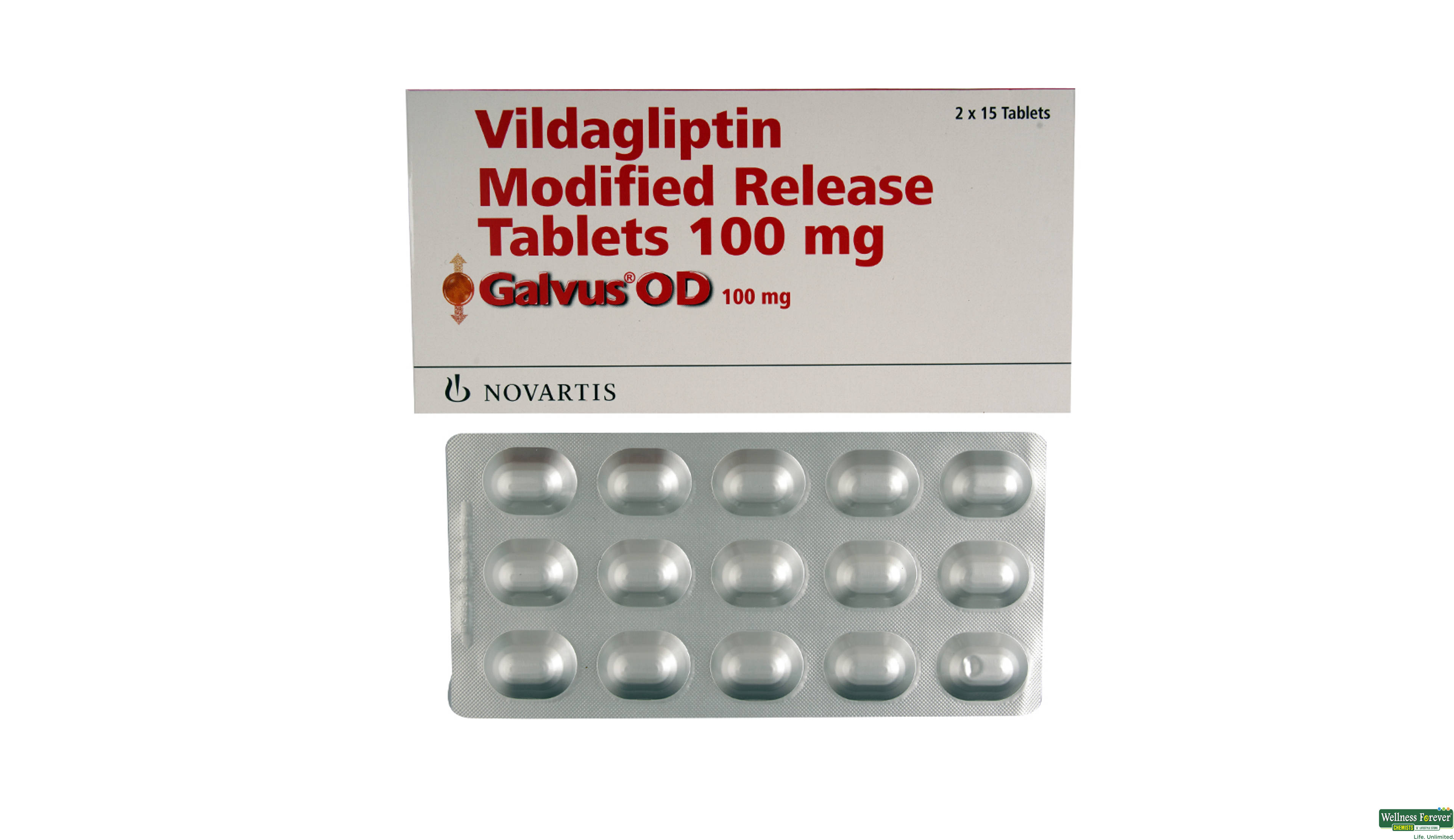 GALVUS-OD 100MG 15TAB- 1, 15TAB, 