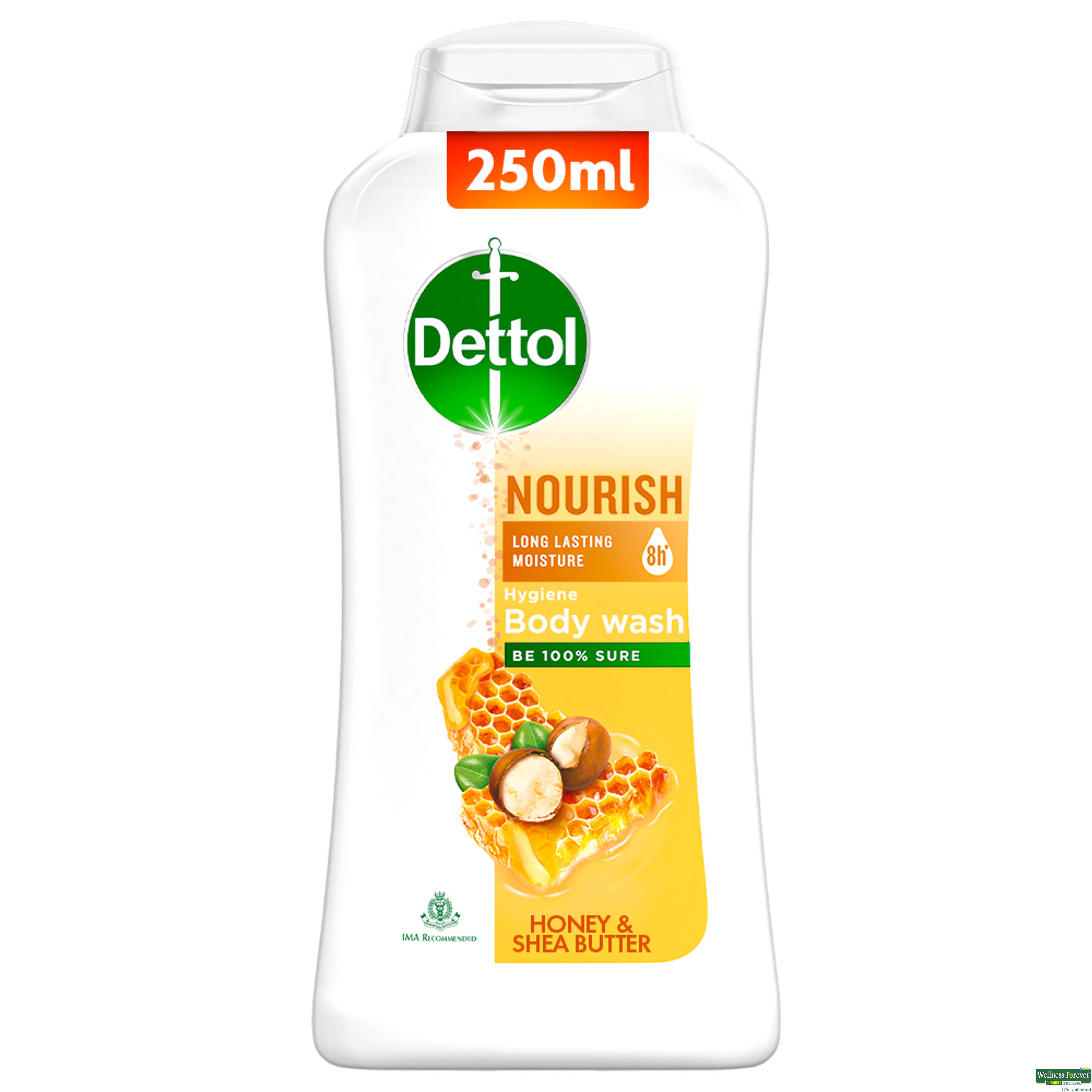 Dettol Nourish Body Wash and Shower Gel, 250 ml-image