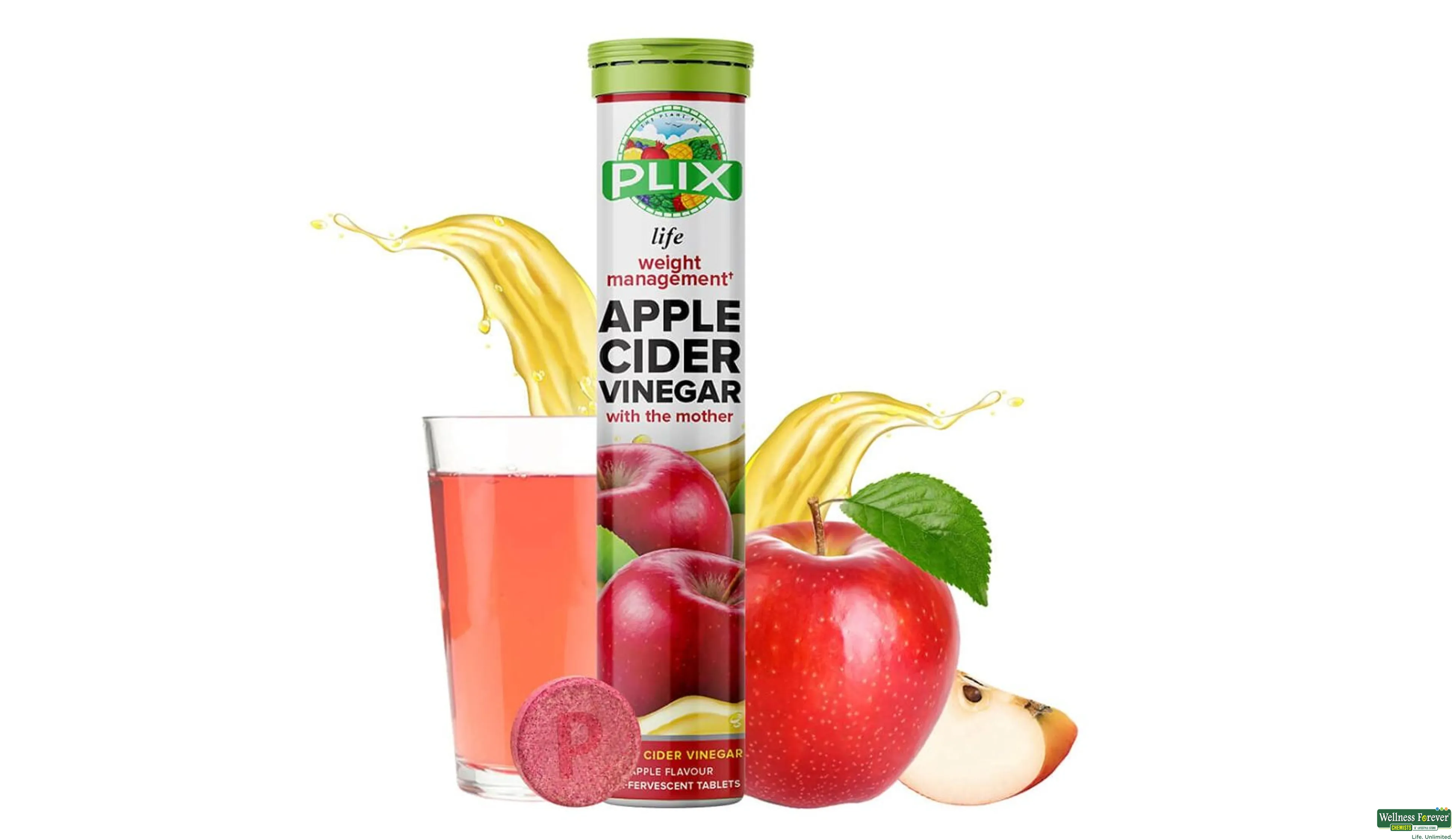 PLIX APPLE CIDER VINEGAR EFFER 15TAB- 1, 60GM, null