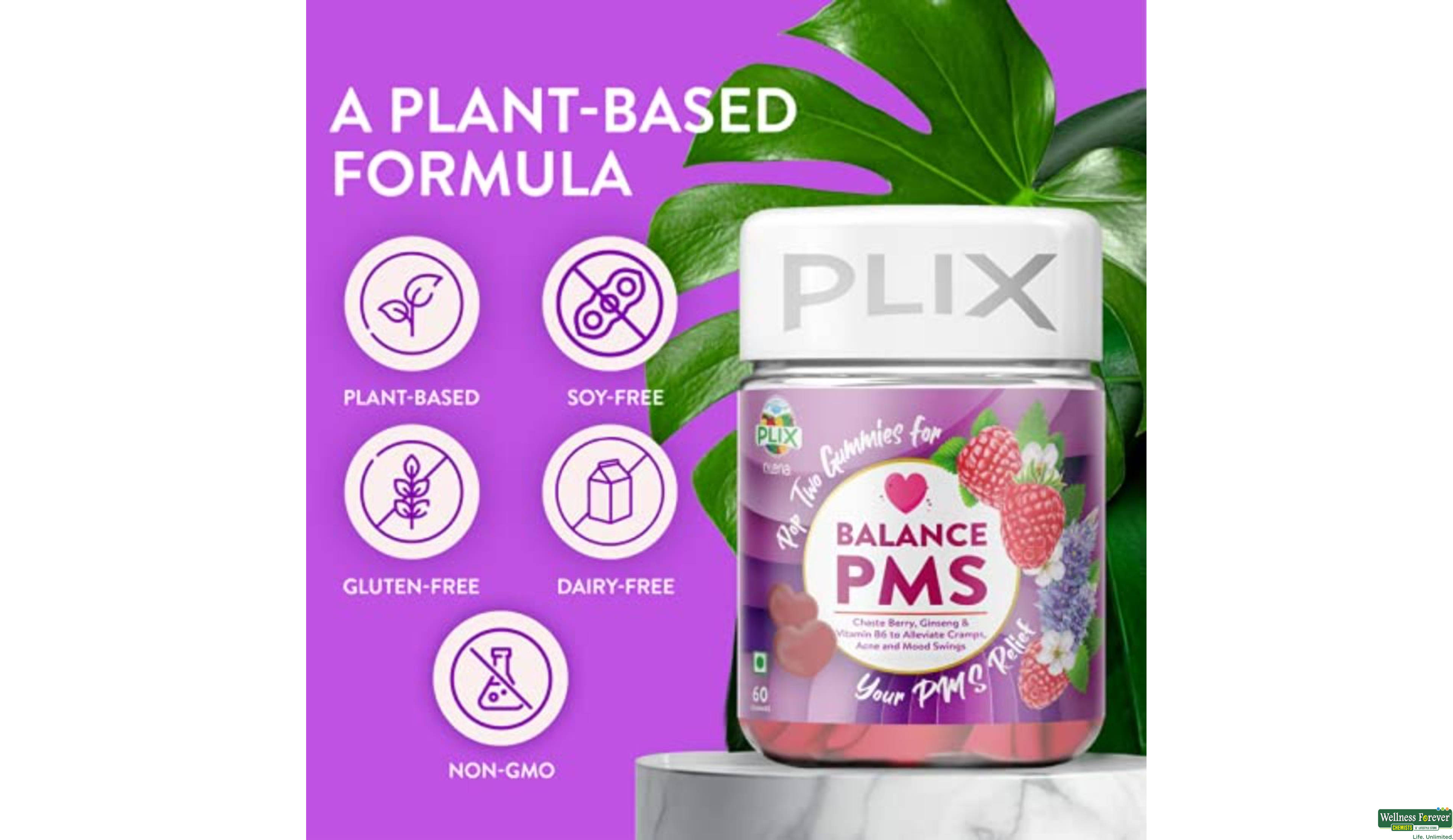 PLIX BALANACE PMS 60GUMMY- 3, 60GUMS, null