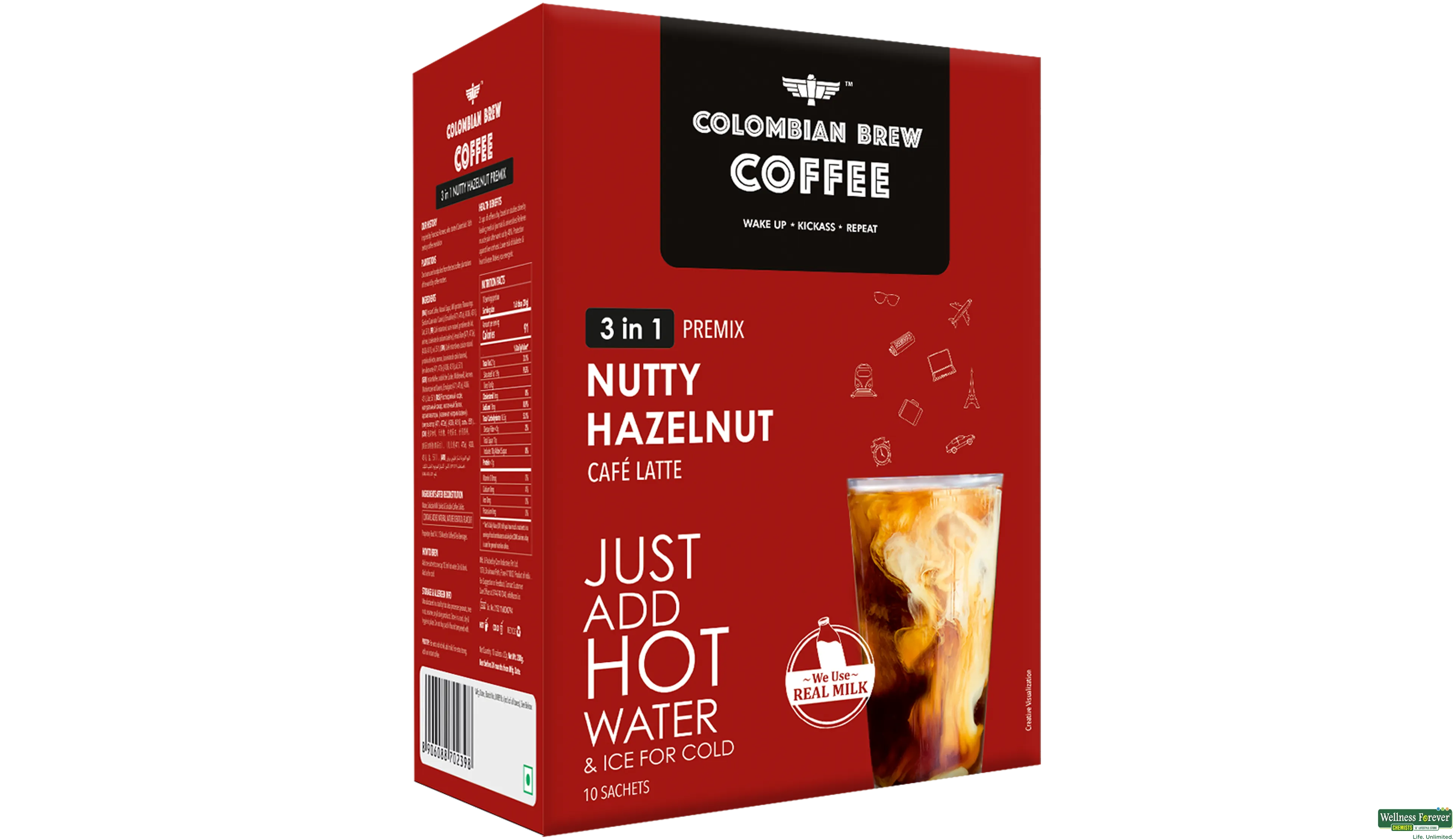 COLOMBIAN BREW 3IN1 HAZELNUT COFFEE PREMIX 10PC- 1, 10PC, 