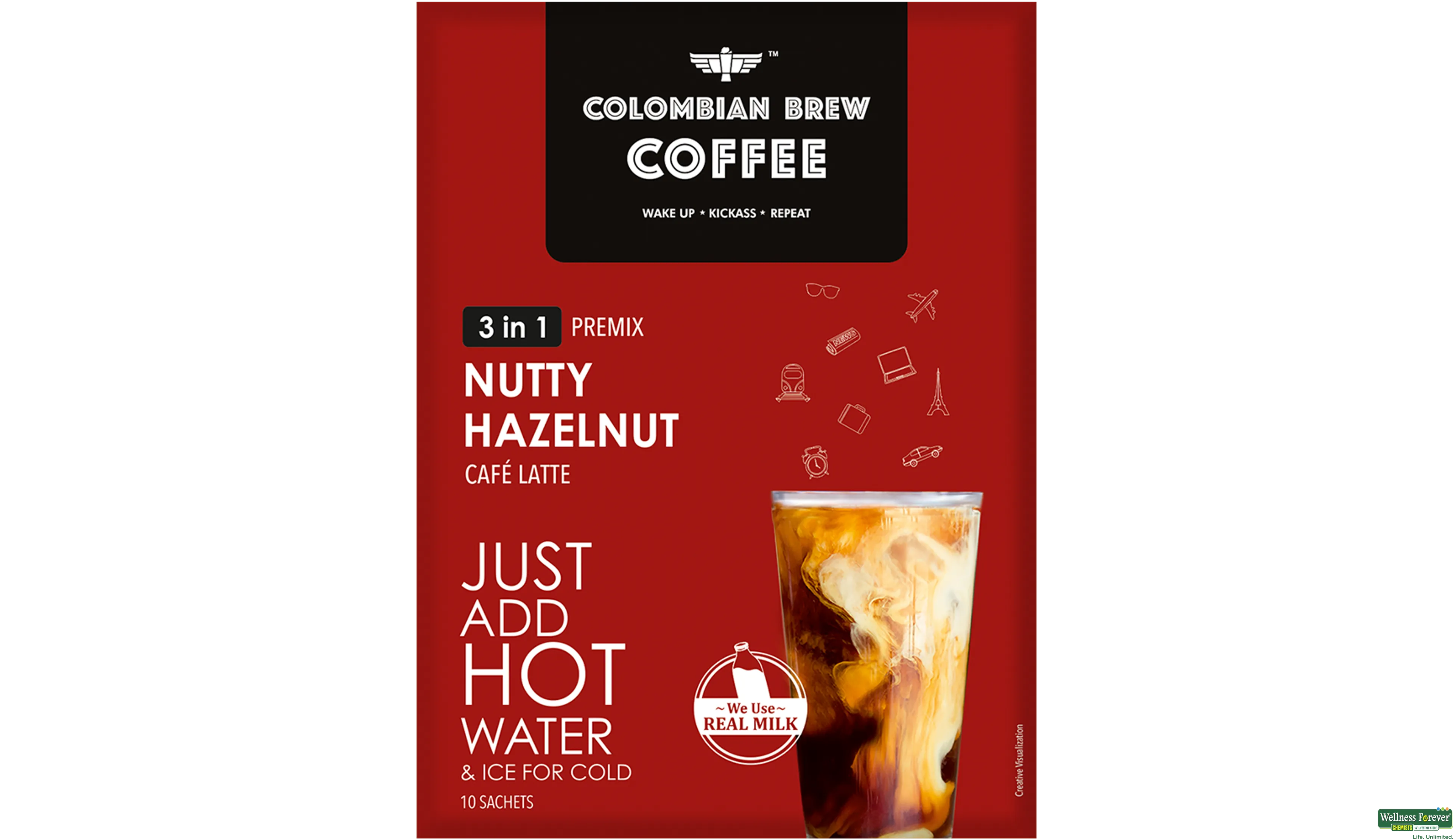 COLOMBIAN BREW 3IN1 HAZELNUT COFFEE PREMIX 10PC- 2, 10PC, 