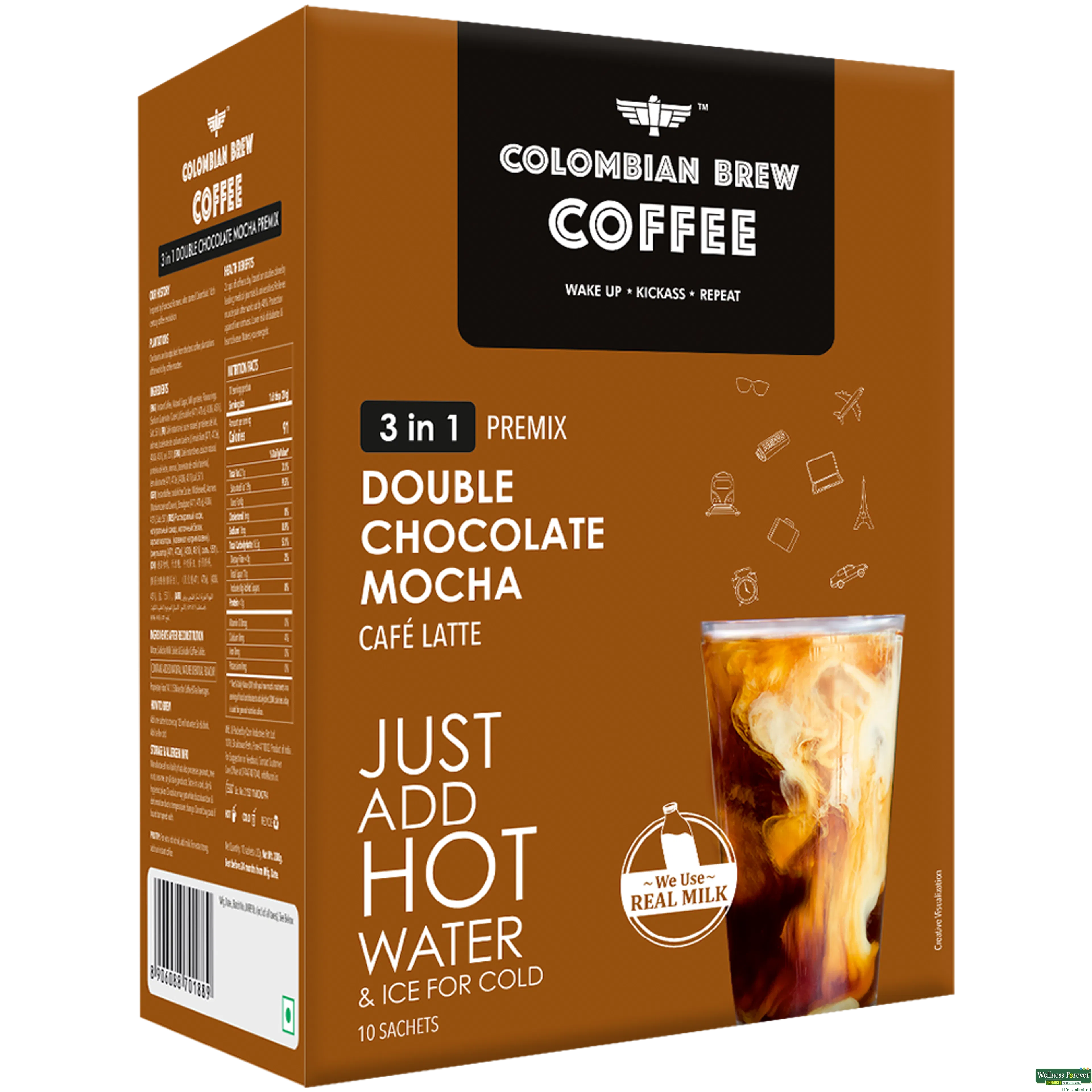 COLOMBIAN BREW 3IN1 DBL CHOC MOCHA PREMIX 10PC-image