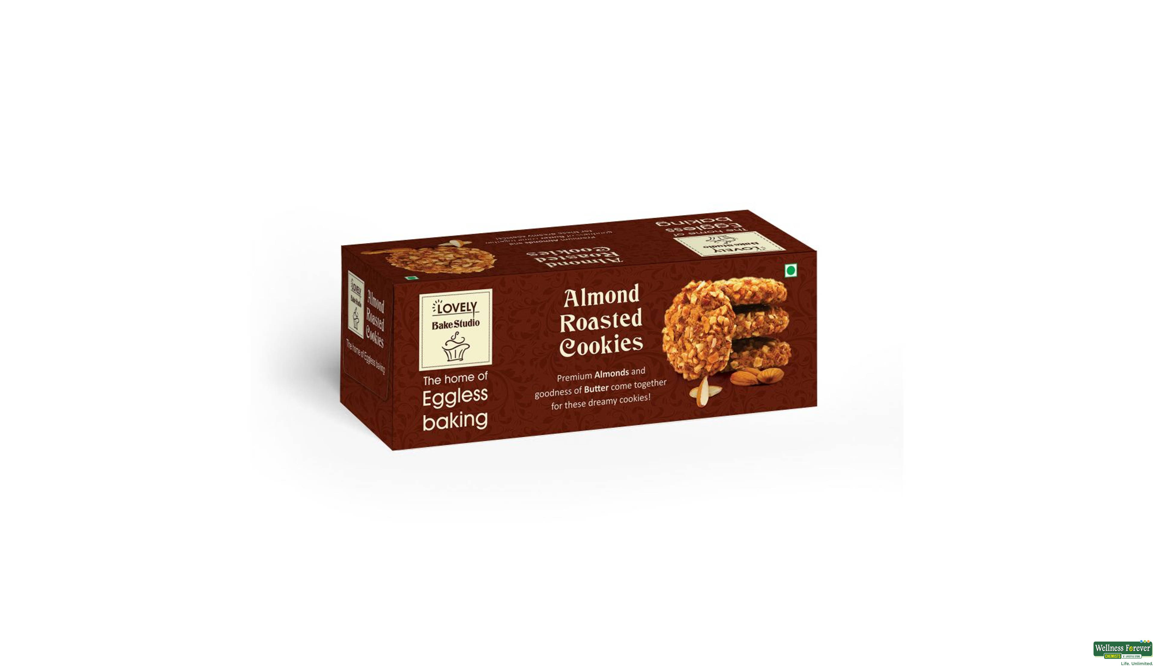 LOVELY BAKE ALMOND ROASTED COOKIES 75GM- 1, 75GM, 