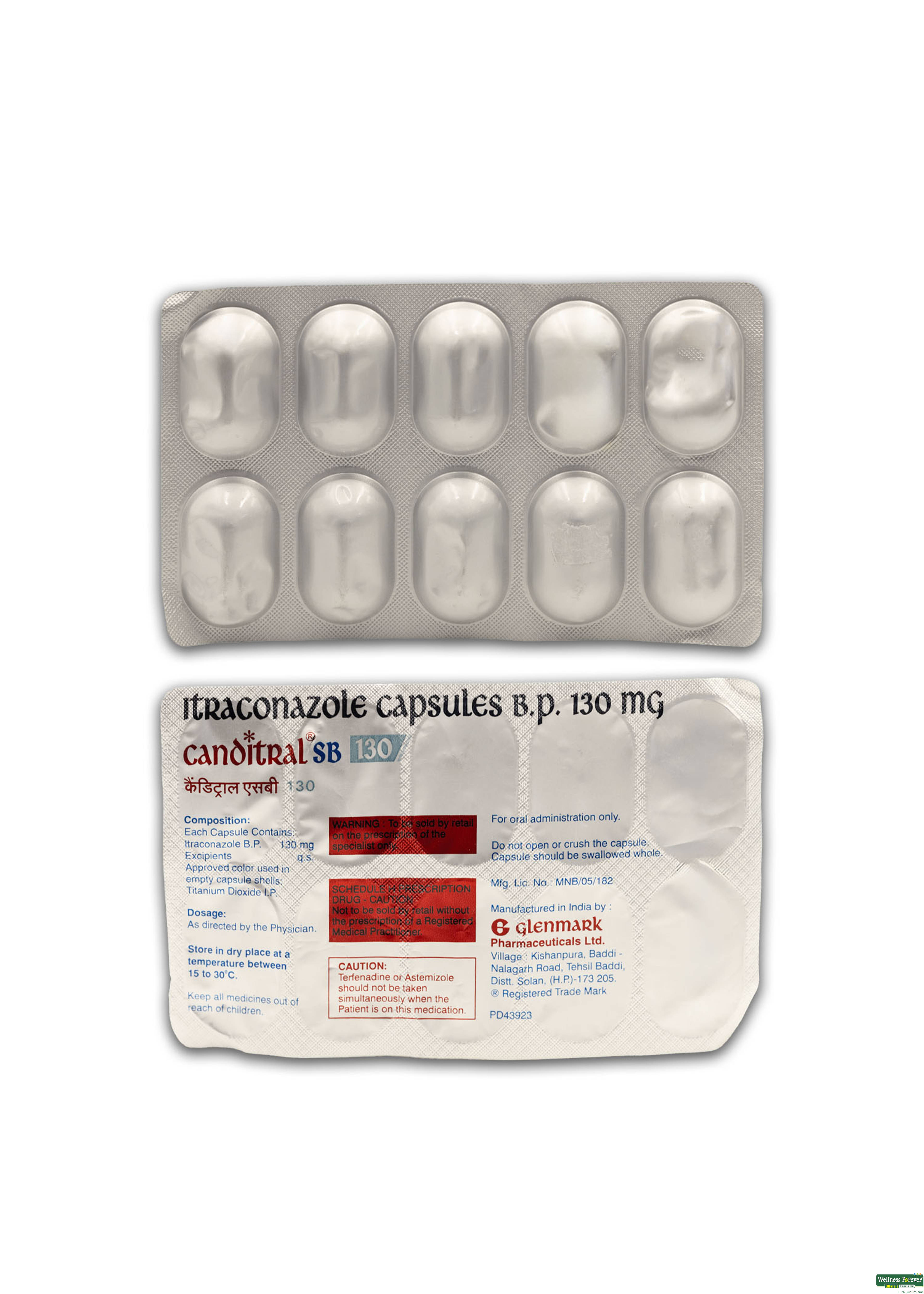 Canditral-SB 130mg 10 Capsules-image