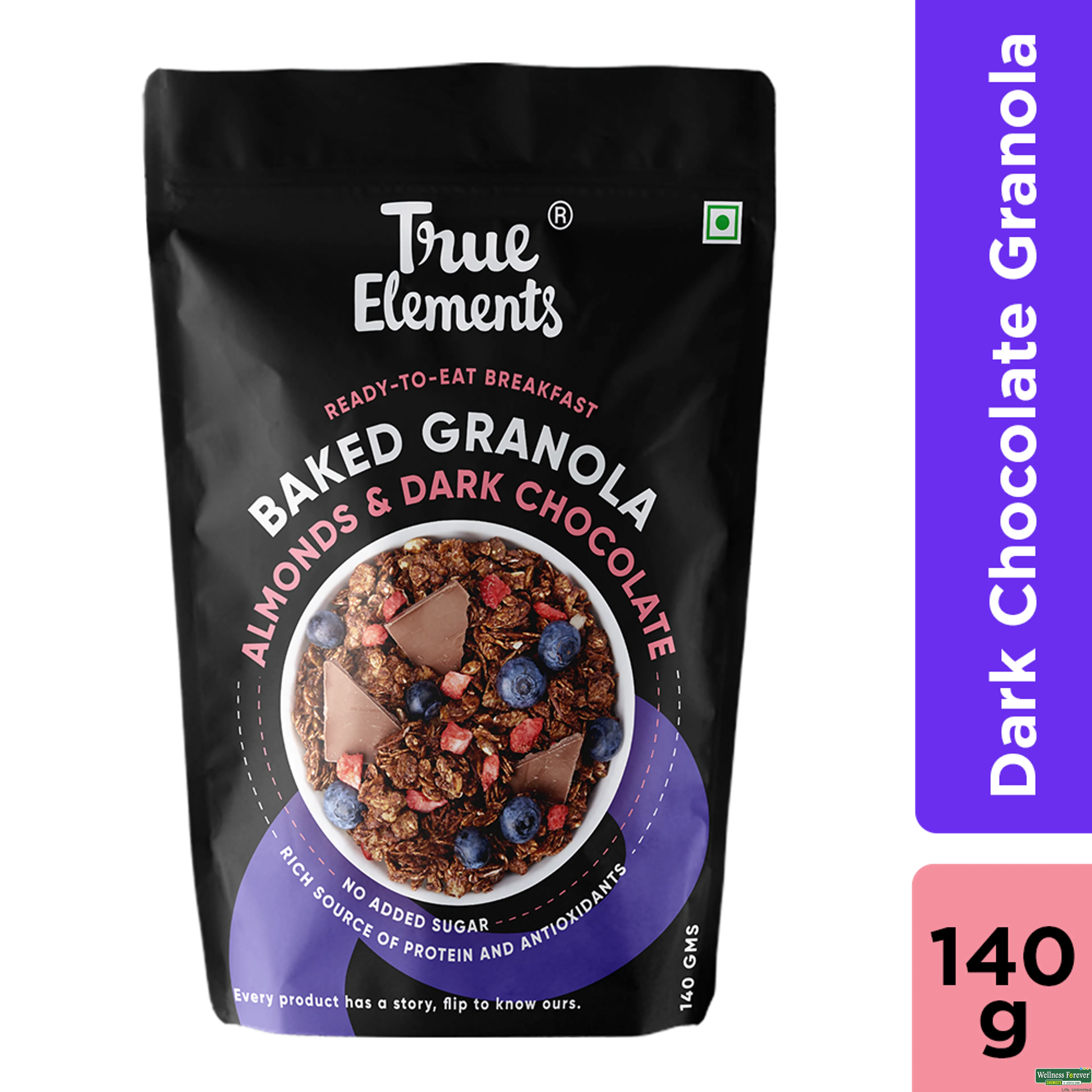 TRUE E GRANOLA ALMONDS CHOC 140GM-image