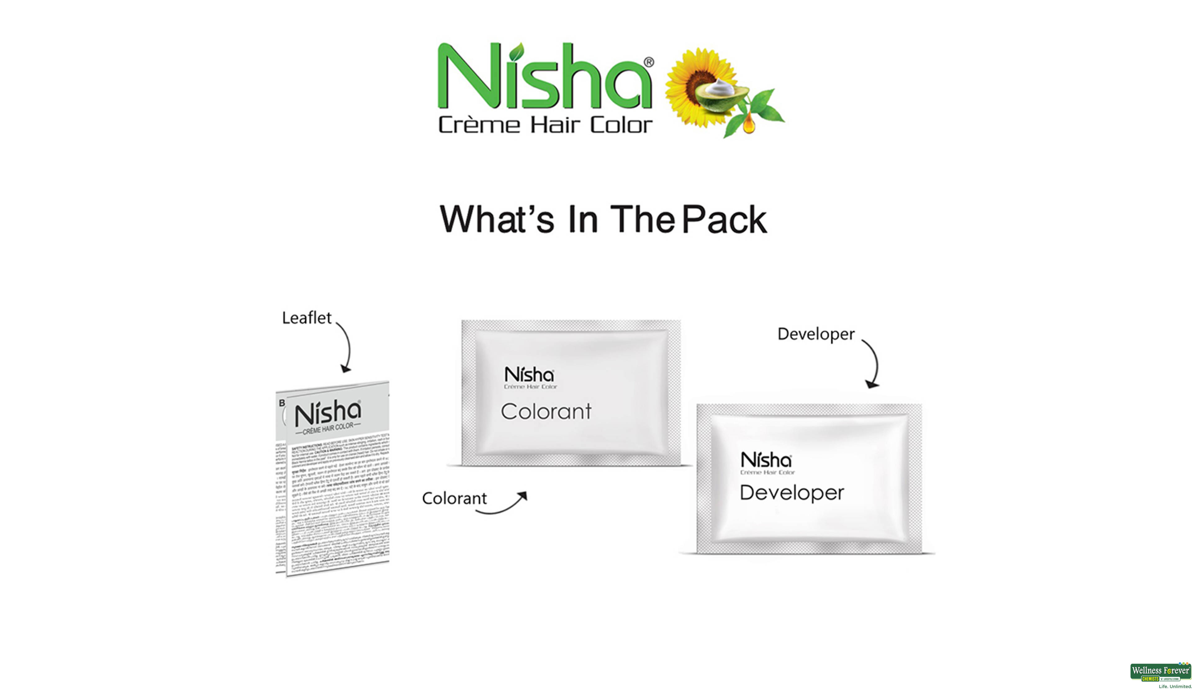 NISHA CREME POUCH NATURAL BROWN 4.0 40GM- 4, 40GM, 