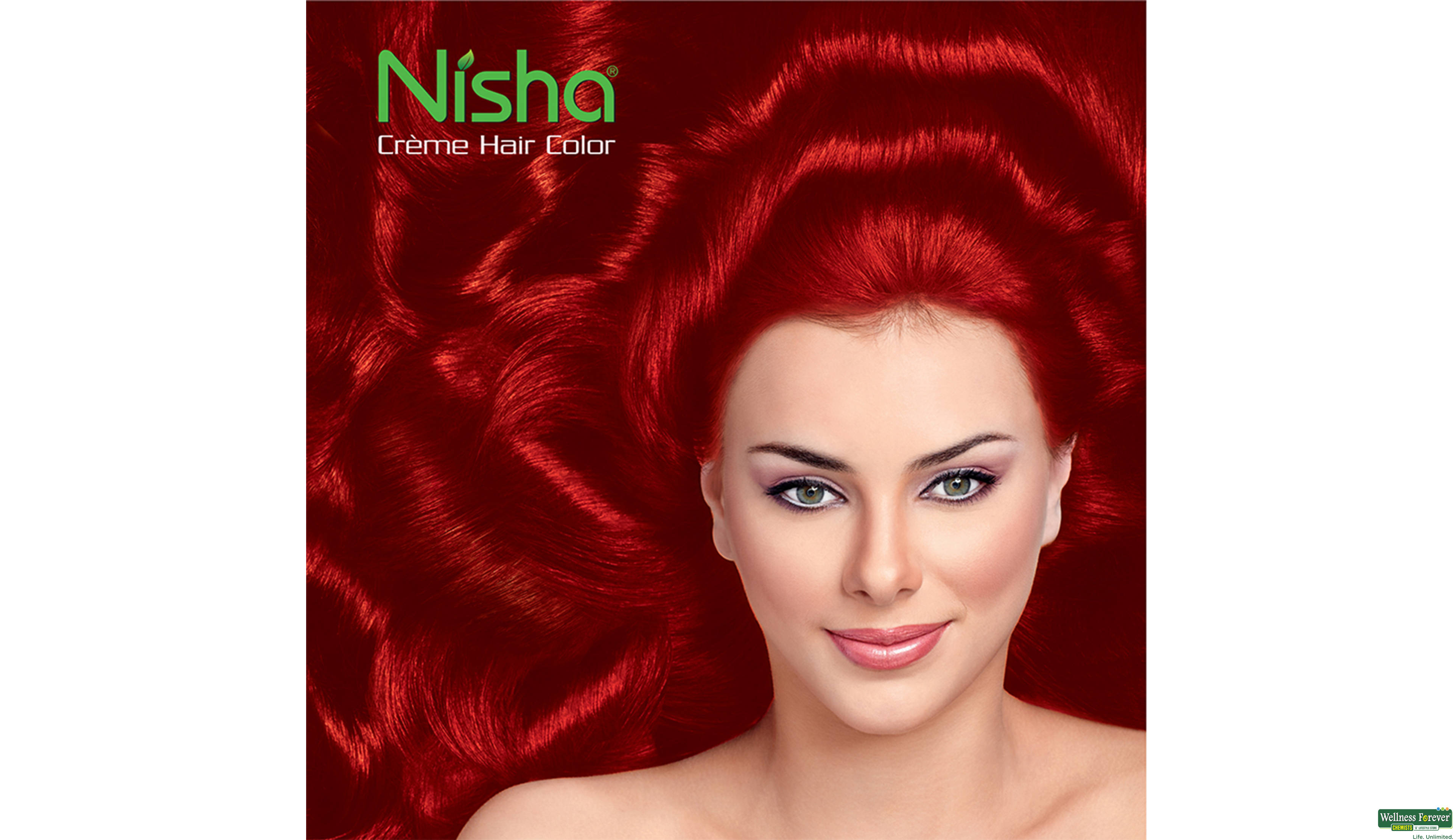 NISHA CREME COLOR POUCH FLAME RED 50GM- 3, 50GM, 