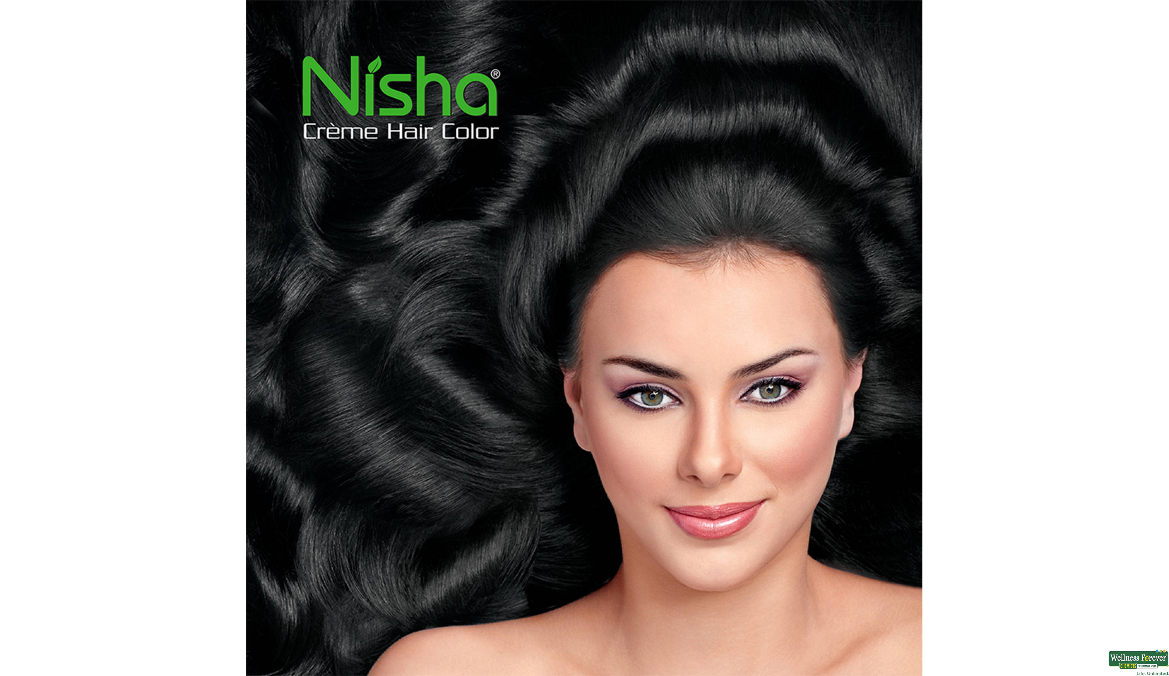 NISHA CREME COLOR BOX NATURAL BLACK 1.0 138GM- 3, 138GM, 