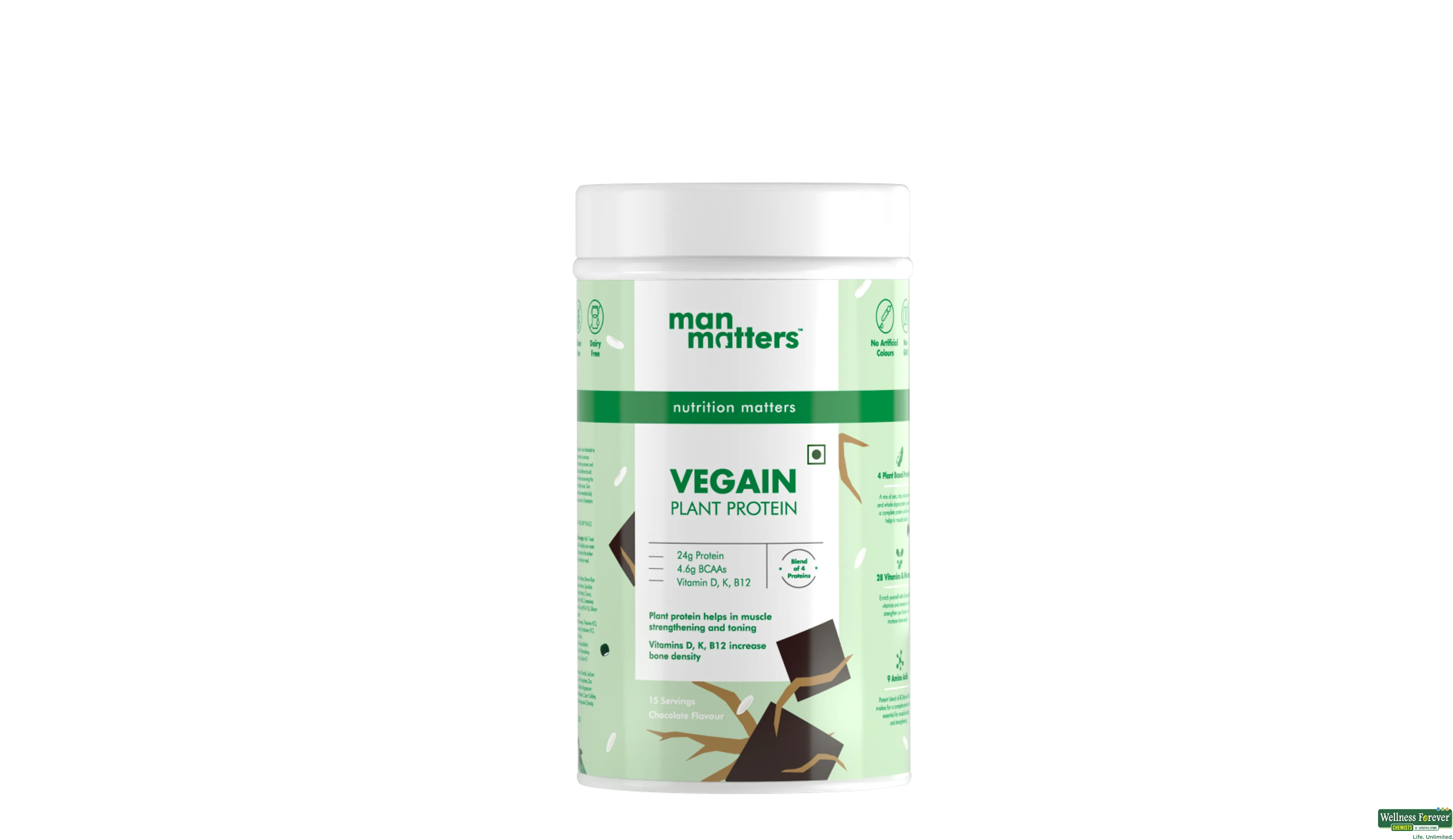 MAN MATTERS VEGAIN PROTEIN POWDER 500GM- 1, 500GM, 