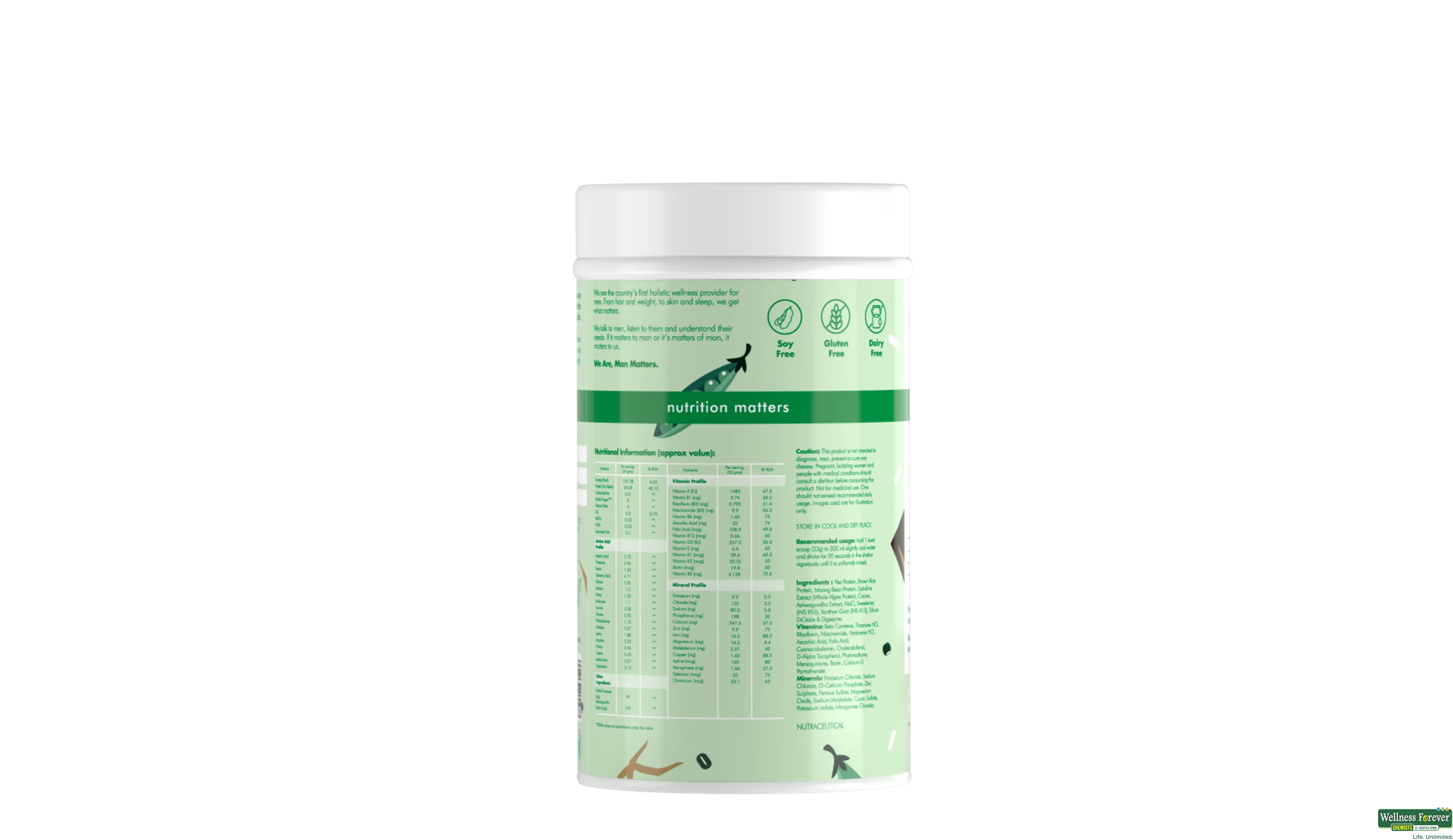 MAN MATTERS VEGAIN PROTEIN POWDER 500GM- 3, 500GM, 