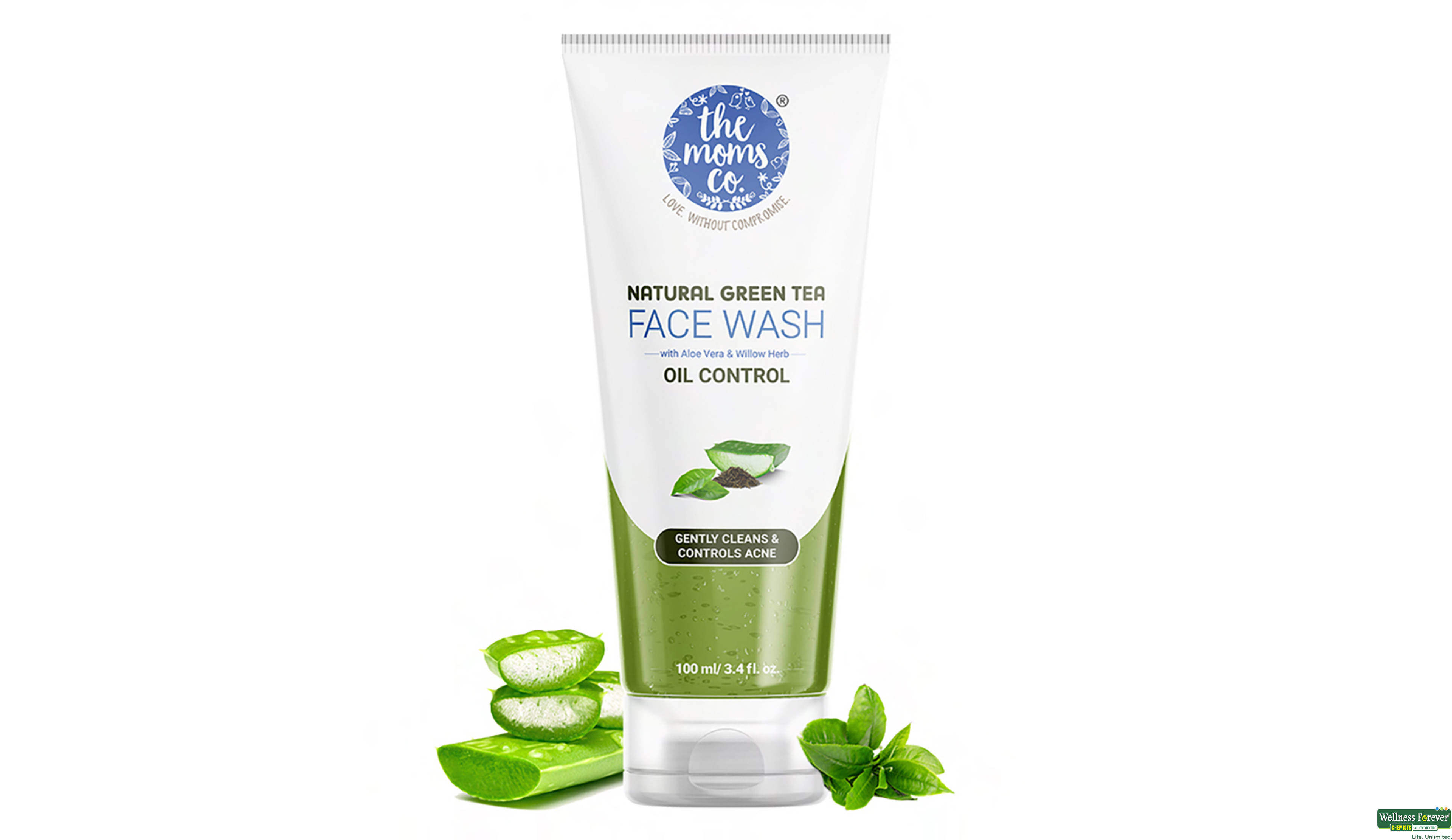 NATURAL GREEN TEA FACE WASH 100ML- 2, 100ML, 