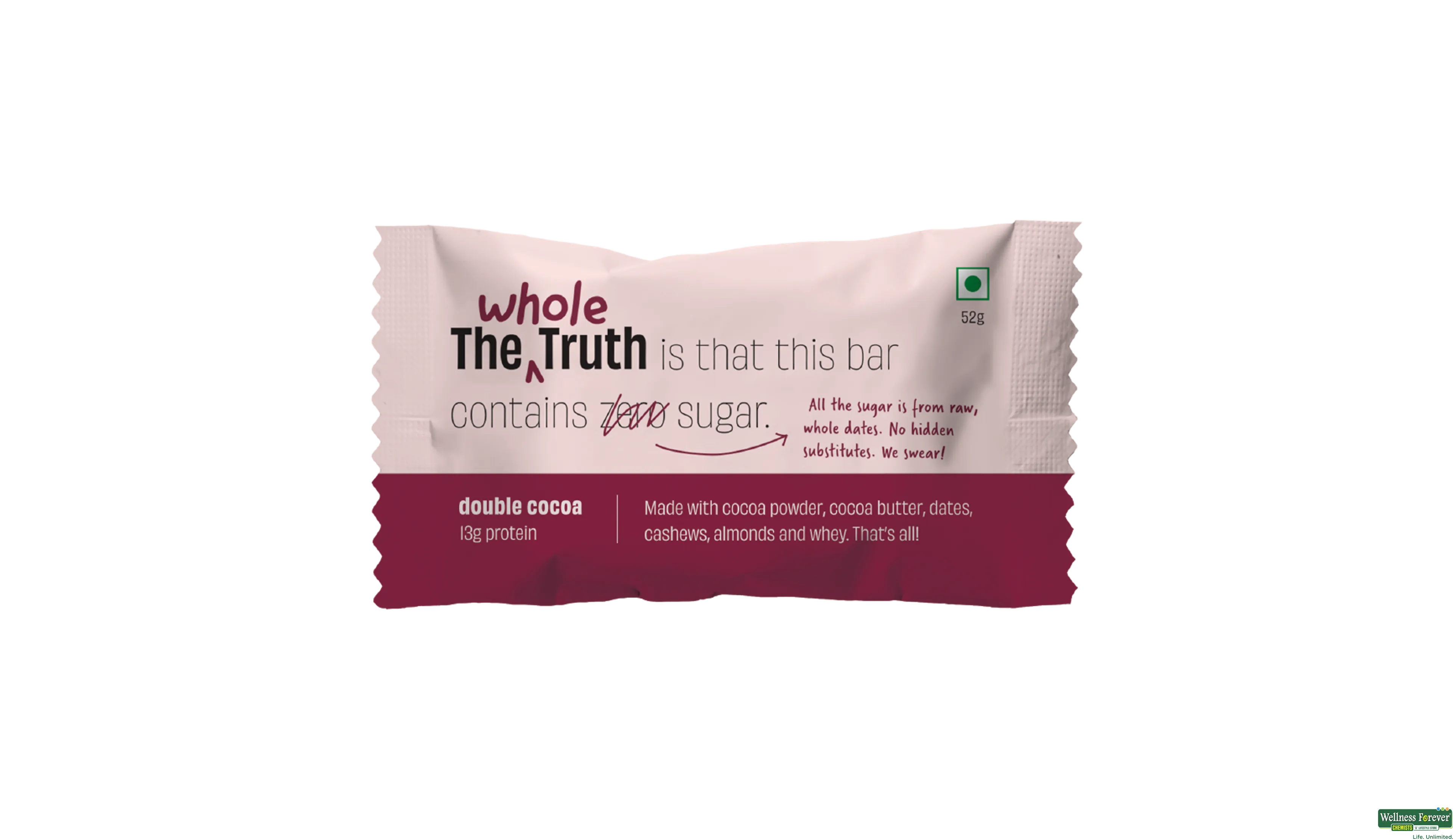 THE WHOLE T BAR COCOA PROTEIN 52GM- 1, 52GM, null