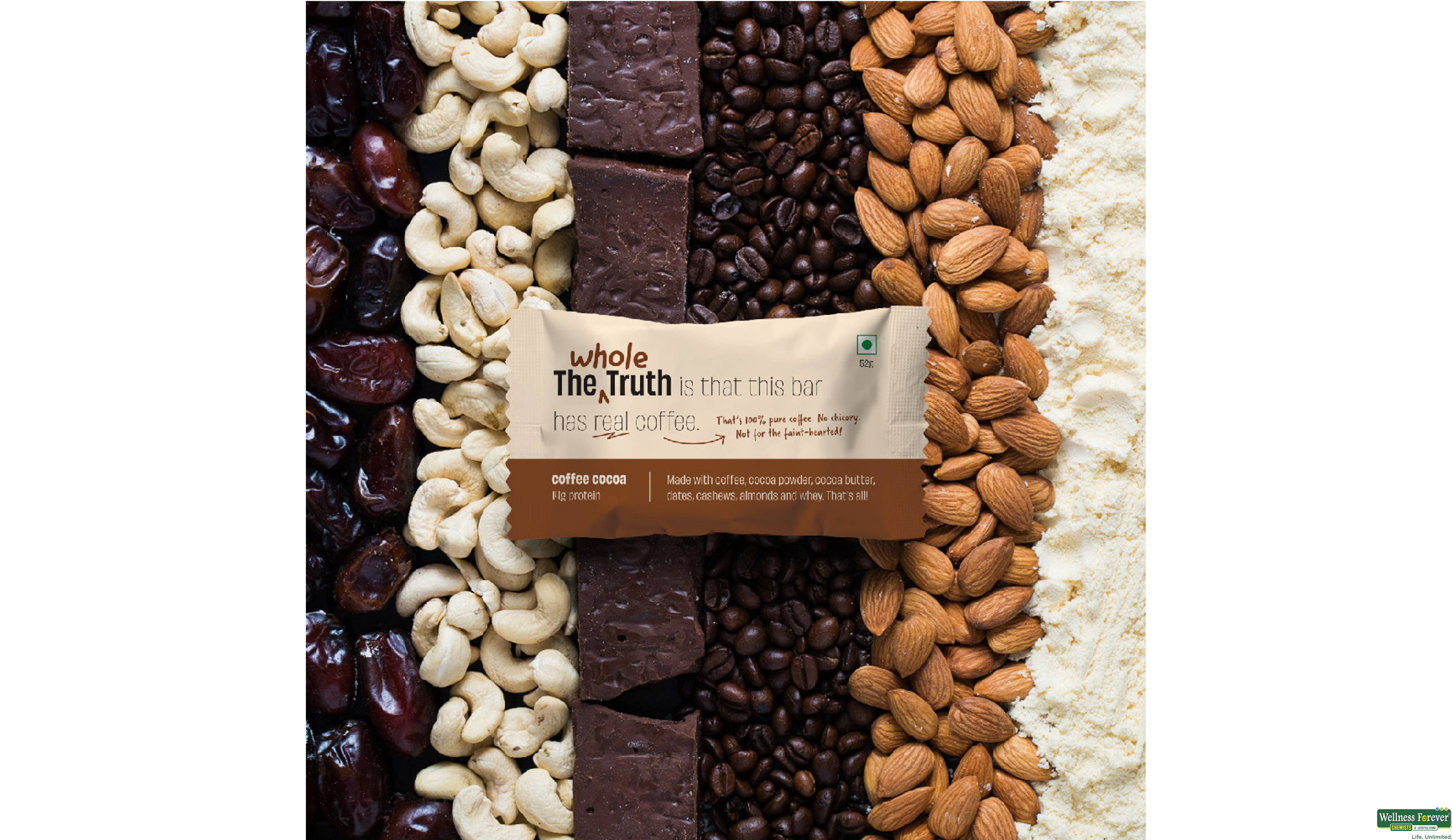 THE WHOLE T BAR COFFEE COCOA PROTEIN 52GM- 3, 52GM, null
