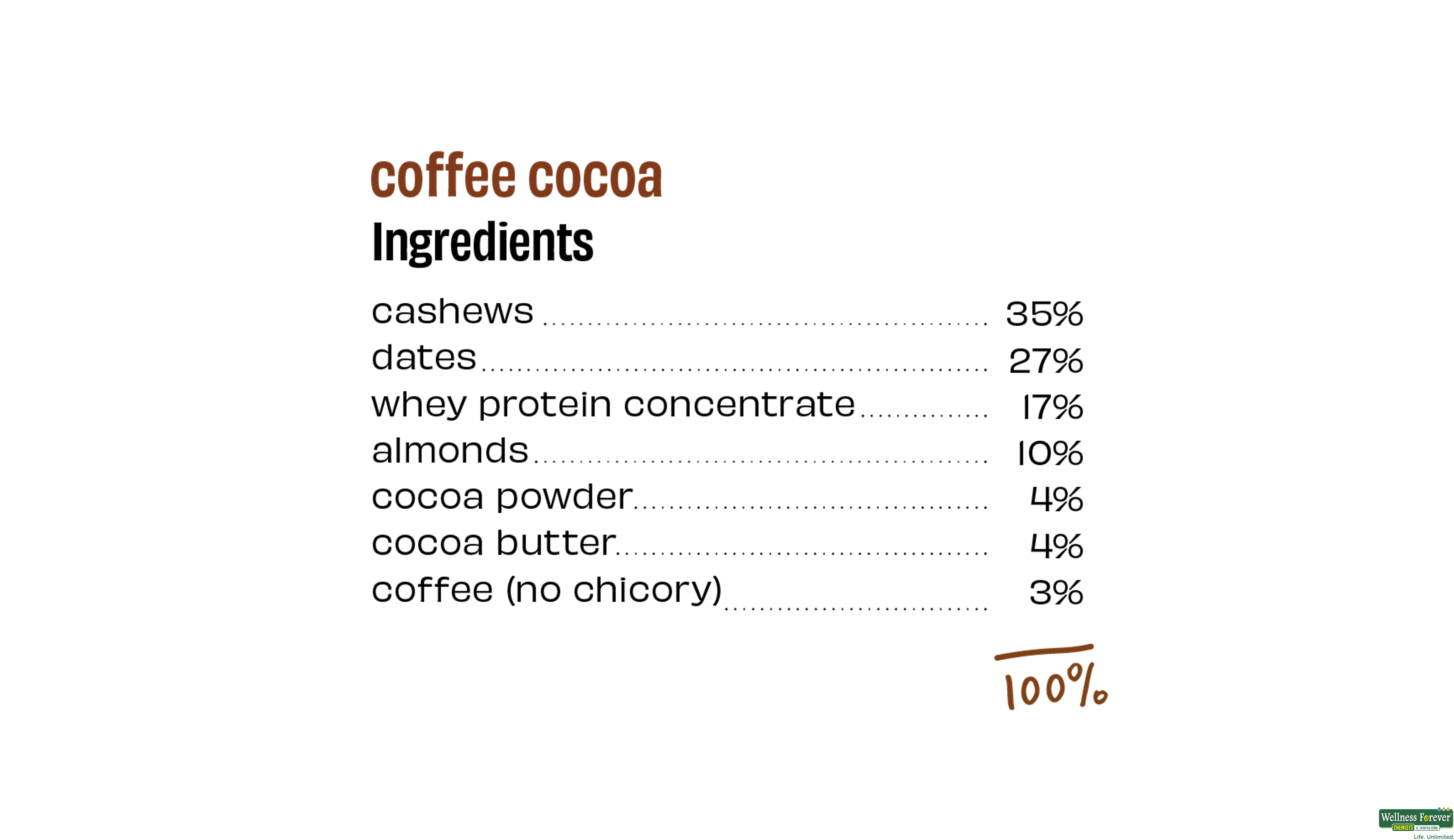 THE WHOLE T BAR COFFEE COCOA PROTEIN 52GM- 5, 52GM, null