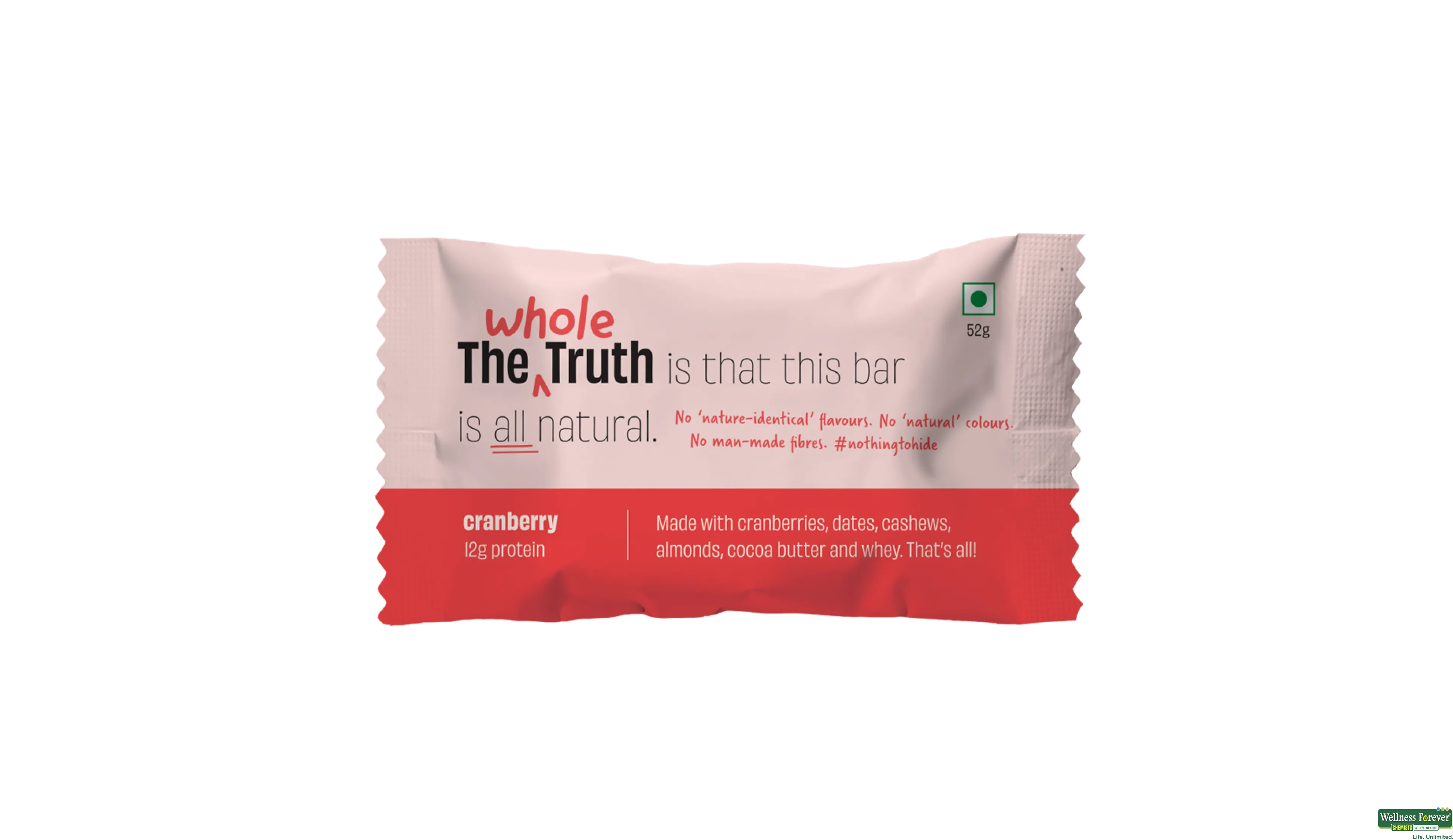 THE WHOLE T BAR CRANBERRY PROTEIN 52GM- 1, 52GM, null