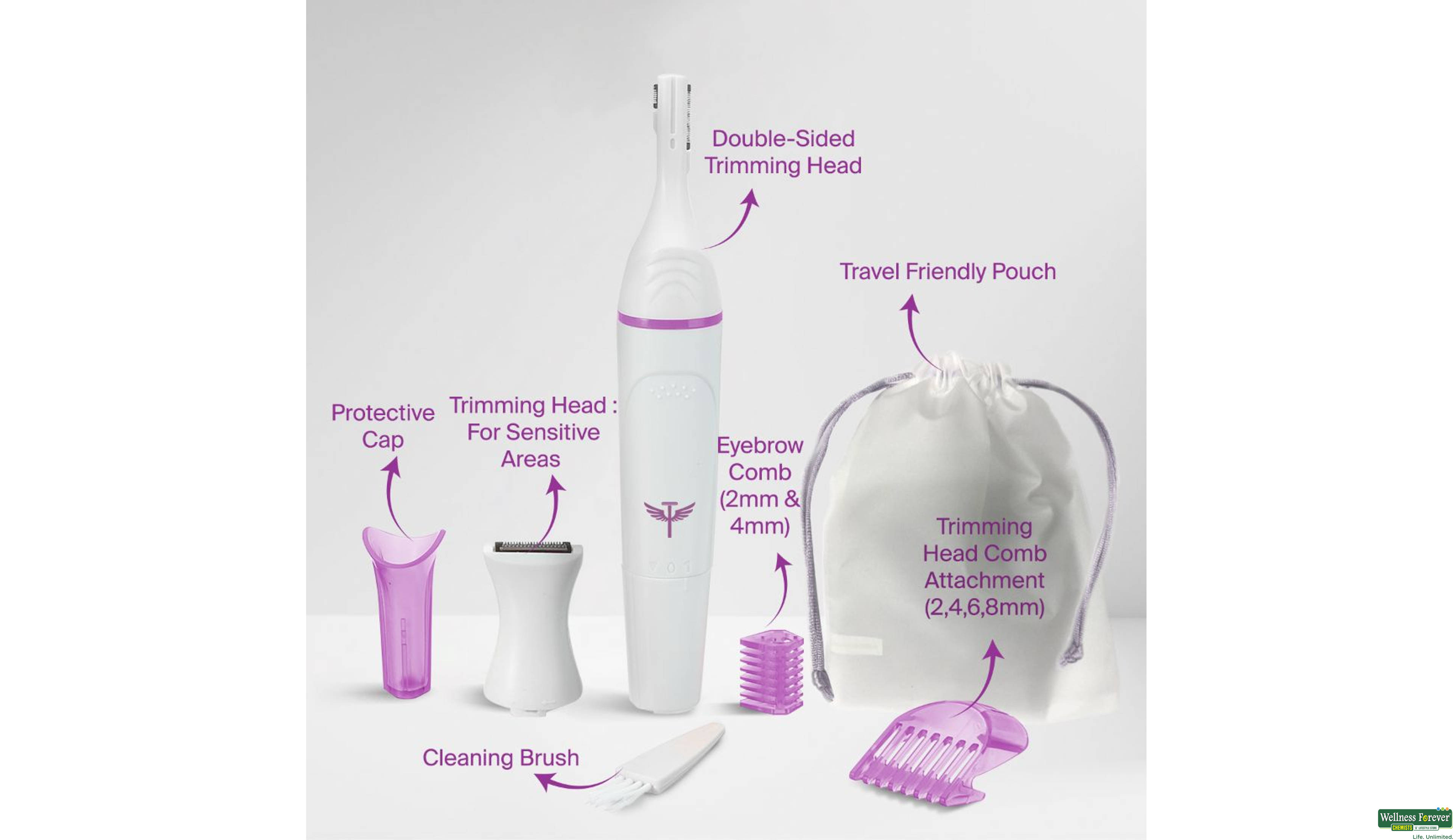 BOMBAY SHAVING 6 IN 1 SENSITIVE TRIMMER FOR WOMEN 1PC- 2, 1PC, 