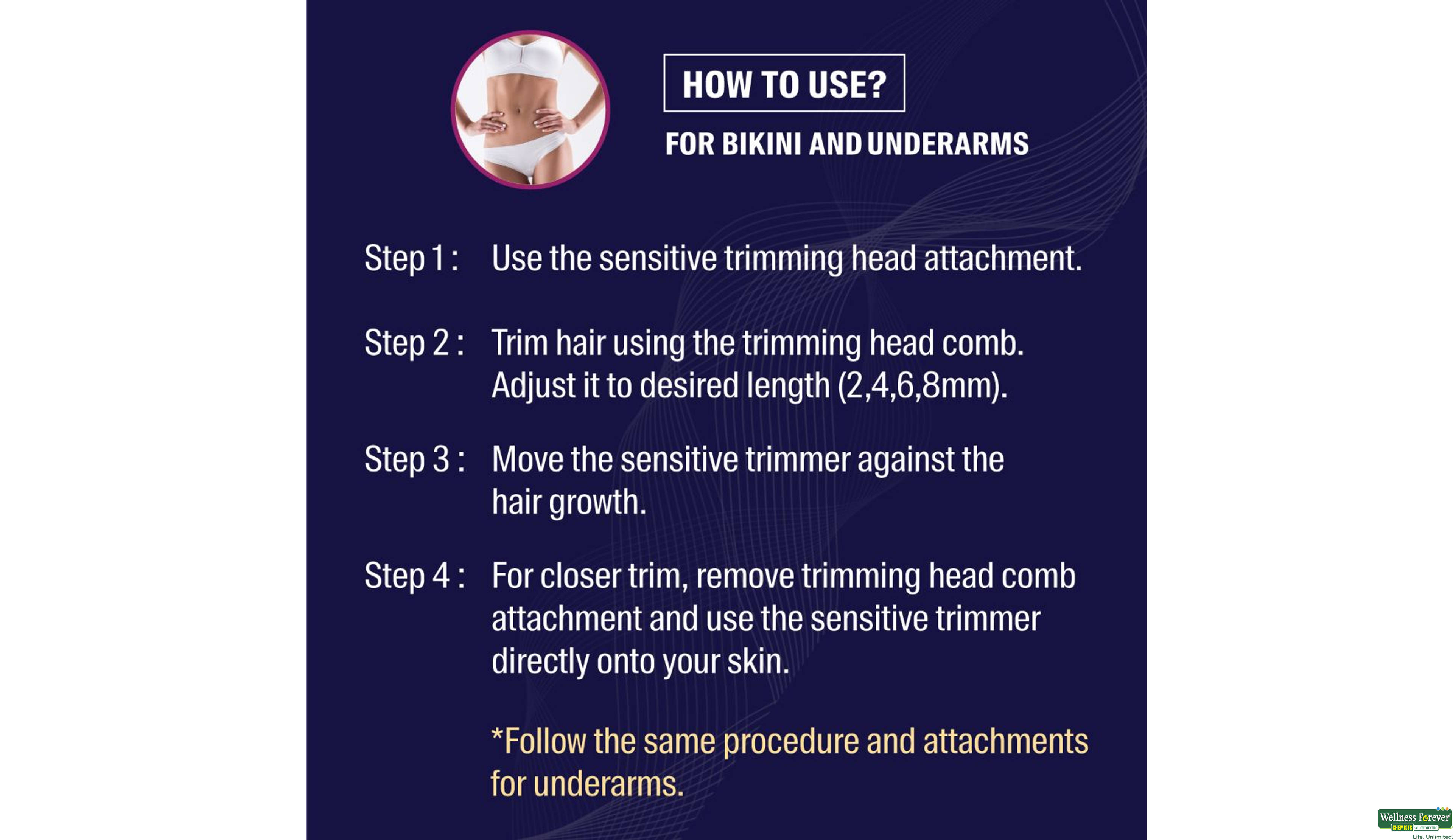 BOMBAY SHAVING 6 IN 1 SENSITIVE TRIMMER FOR WOMEN 1PC- 8, 1PC, 