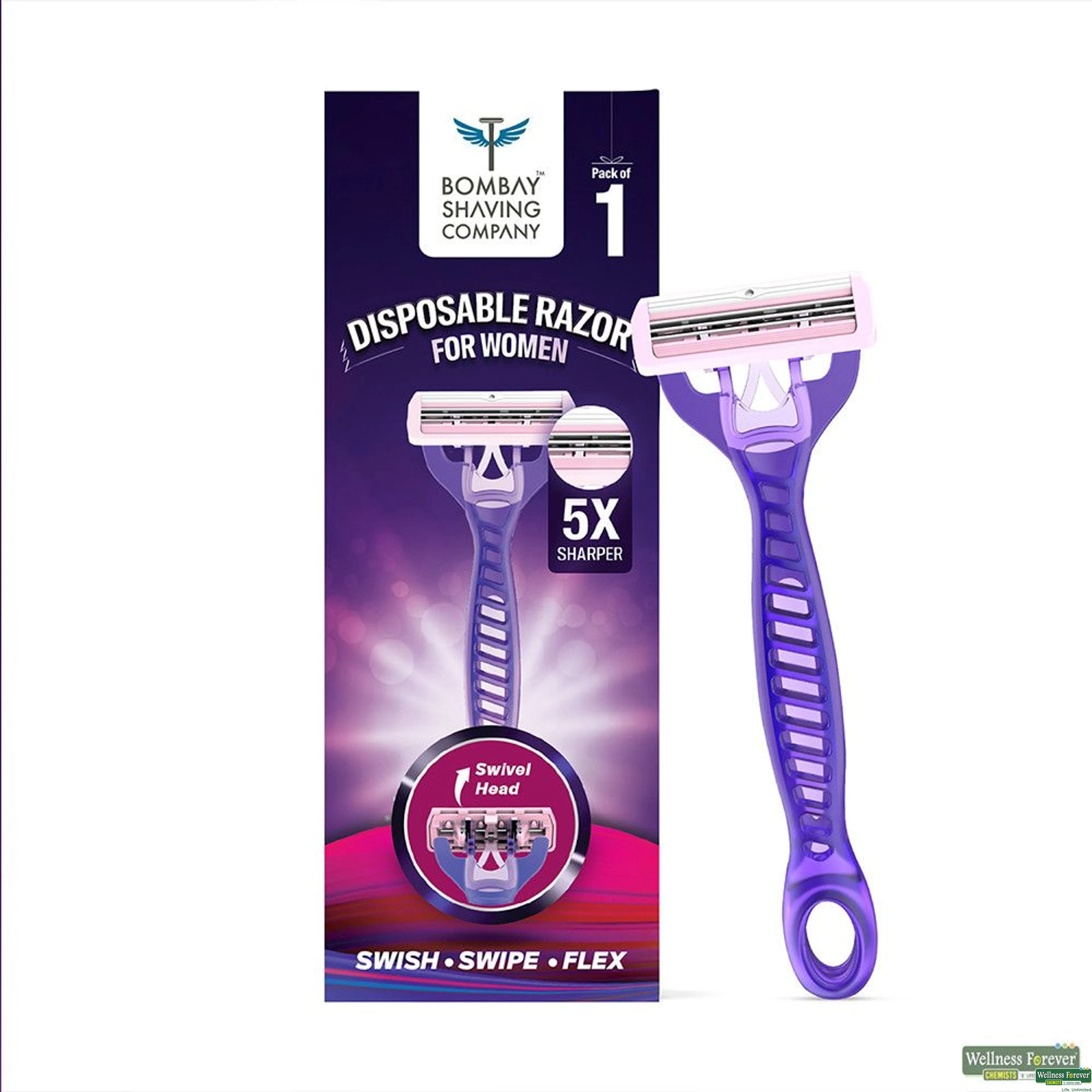 BOMBAY SHAVING DISPOSABLE RAZOR FOR WOMEN SWISH SWIPE FLEX 1PC-image