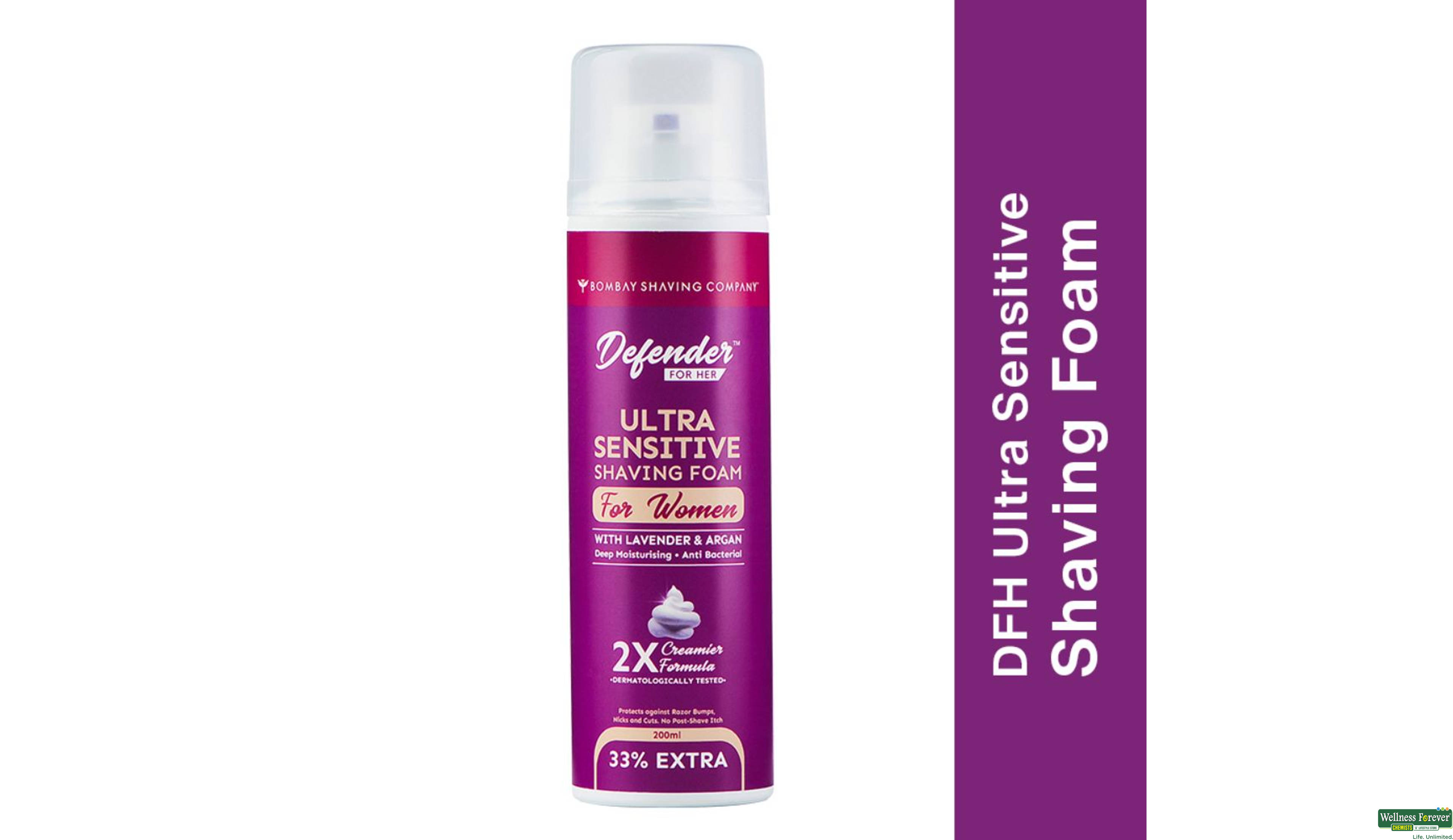 BOMBAY SHAVING DFH ULTRA SENSITIVE LAVENDER SHAVING FOAM FOR WOMEN 266ML- 1, 266ML, 