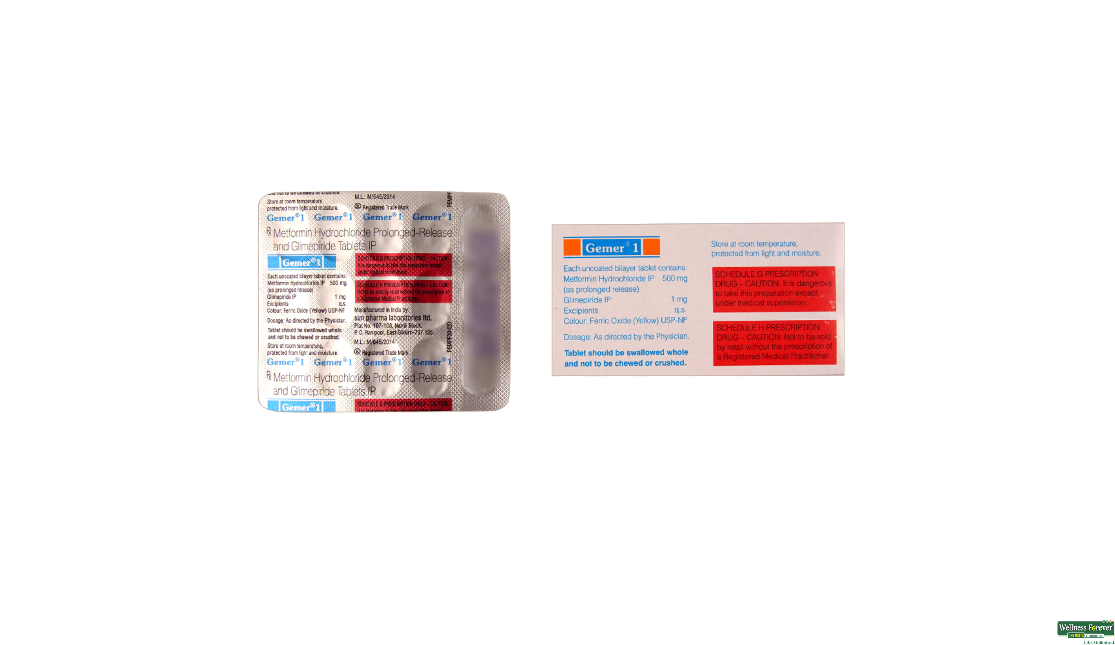 GEMER 1MG 15TAB- 2, 15TAB, •Balances Blood Sugar: Keeps your blood sugar level steady throughout the day.

•Boosts Energy Levels: By managing blood sugar, it helps maintain your energy throughout the day.

•Supports Overall Health: Helps in managing blood sugar levels, reducing the risk of diabetes-related complications.