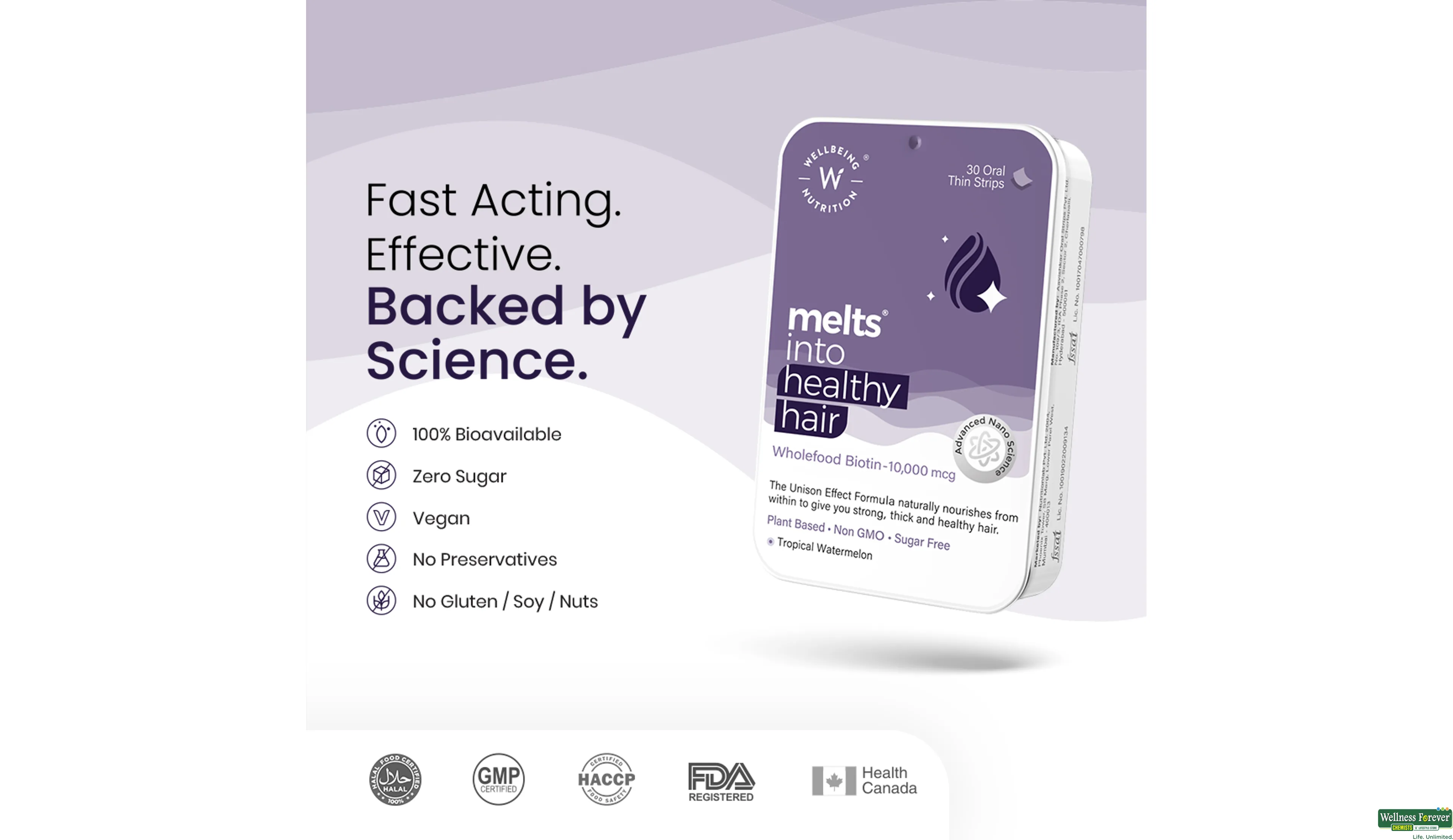 WELLBEING HEALTHY HAIR 30MELTS- 8, 30PC, null