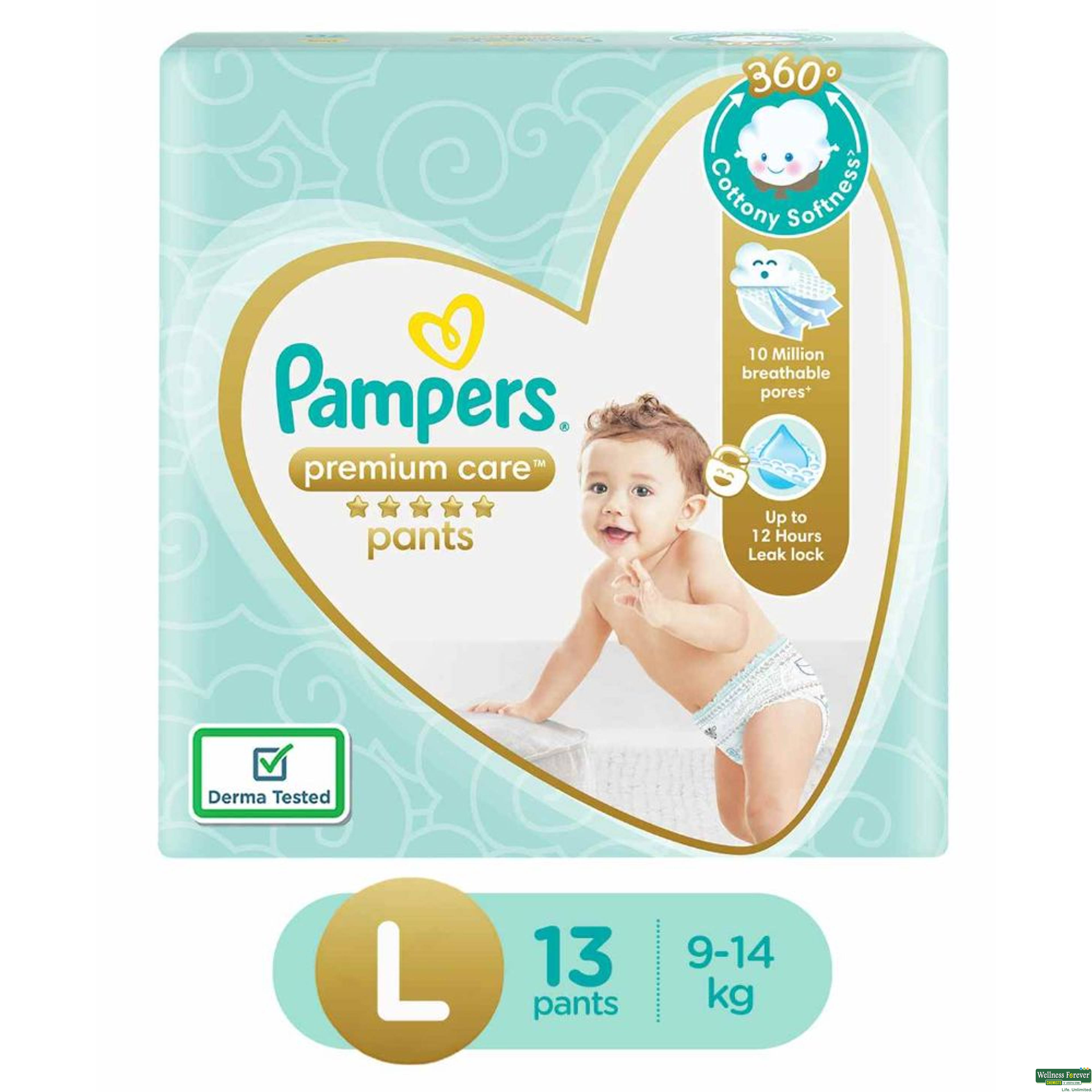 Pampers Premium Care Diaper Pants, Large, 13 Pieces-image