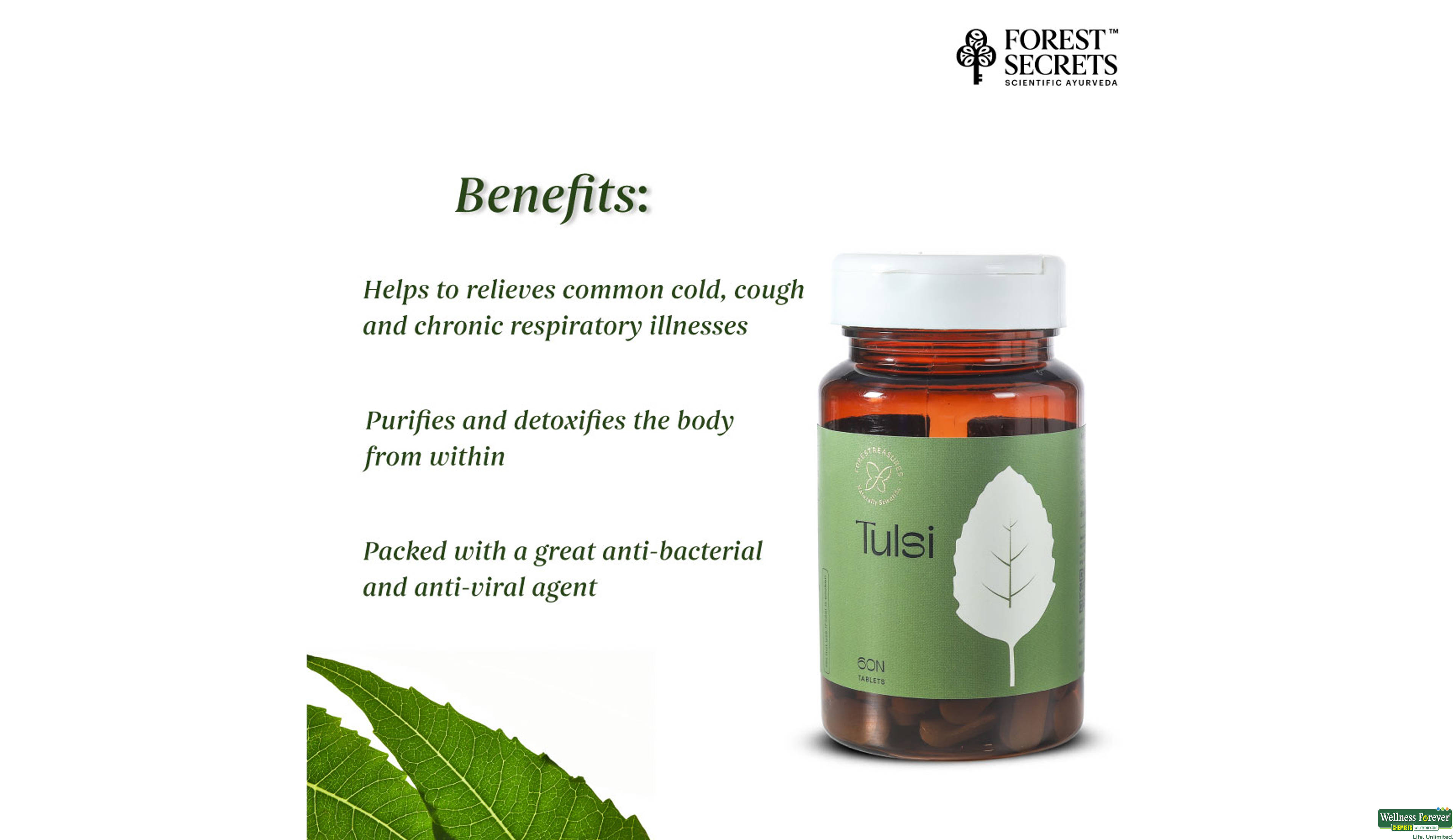 FORESTREASURES TULSI 60TAB- 2, 60TAB, 