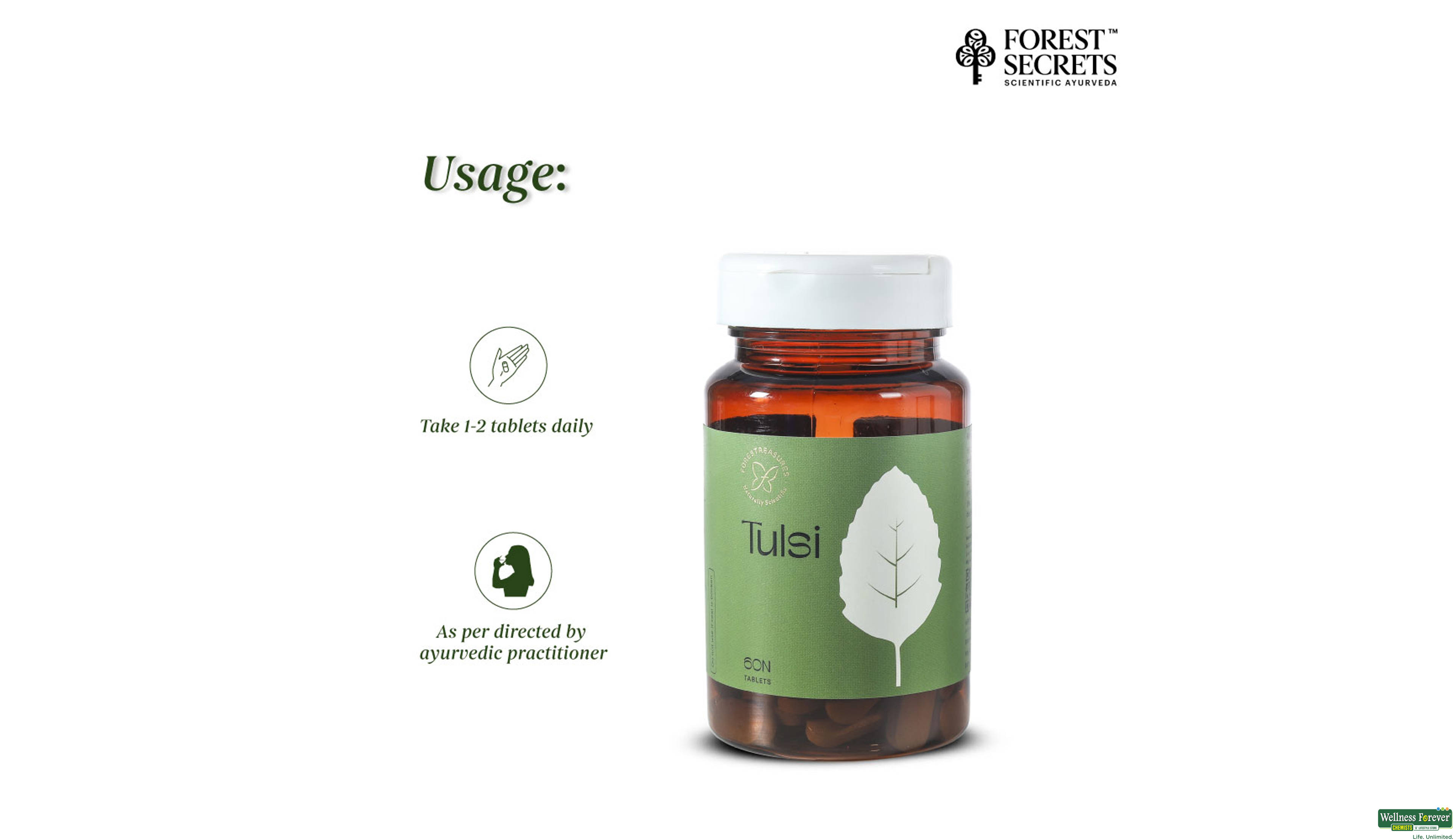 FORESTREASURES TULSI 60TAB- 5, 60TAB, 