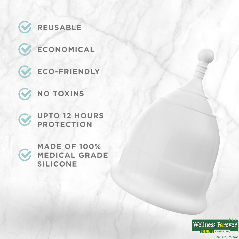 Buy SANFE REUSABLE MENSTRUAL CUP WITH NO RASHES LEAKAGE OR ODOR - PREMIUM  DESIGN FOR WOMEN - LARGE Online & Get Upto 60% OFF at PharmEasy