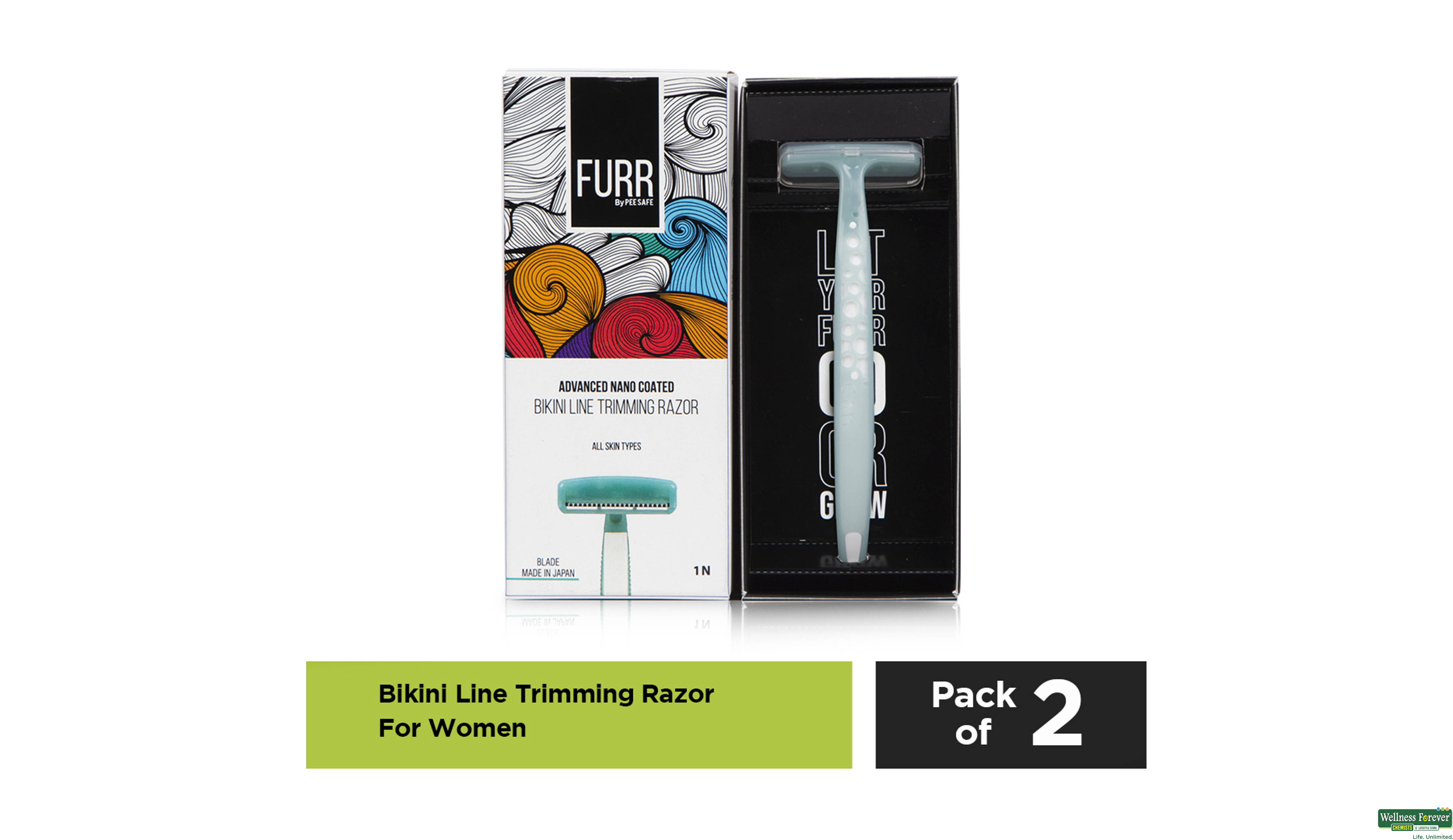 FURR BIKINI LINE TRIMMINGM RAZOR 75GM- 3, 75GM, 