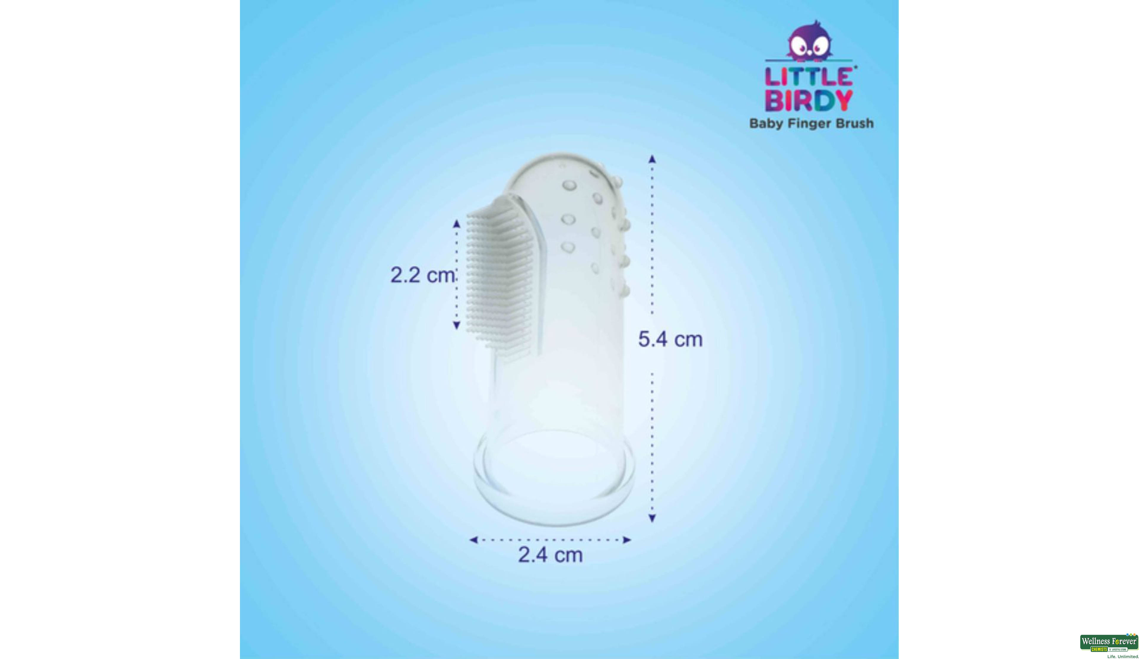 LITTLE BIRDY BABY FINGMER BRUSH IN BLUE 1PC- 2, 1PC, 