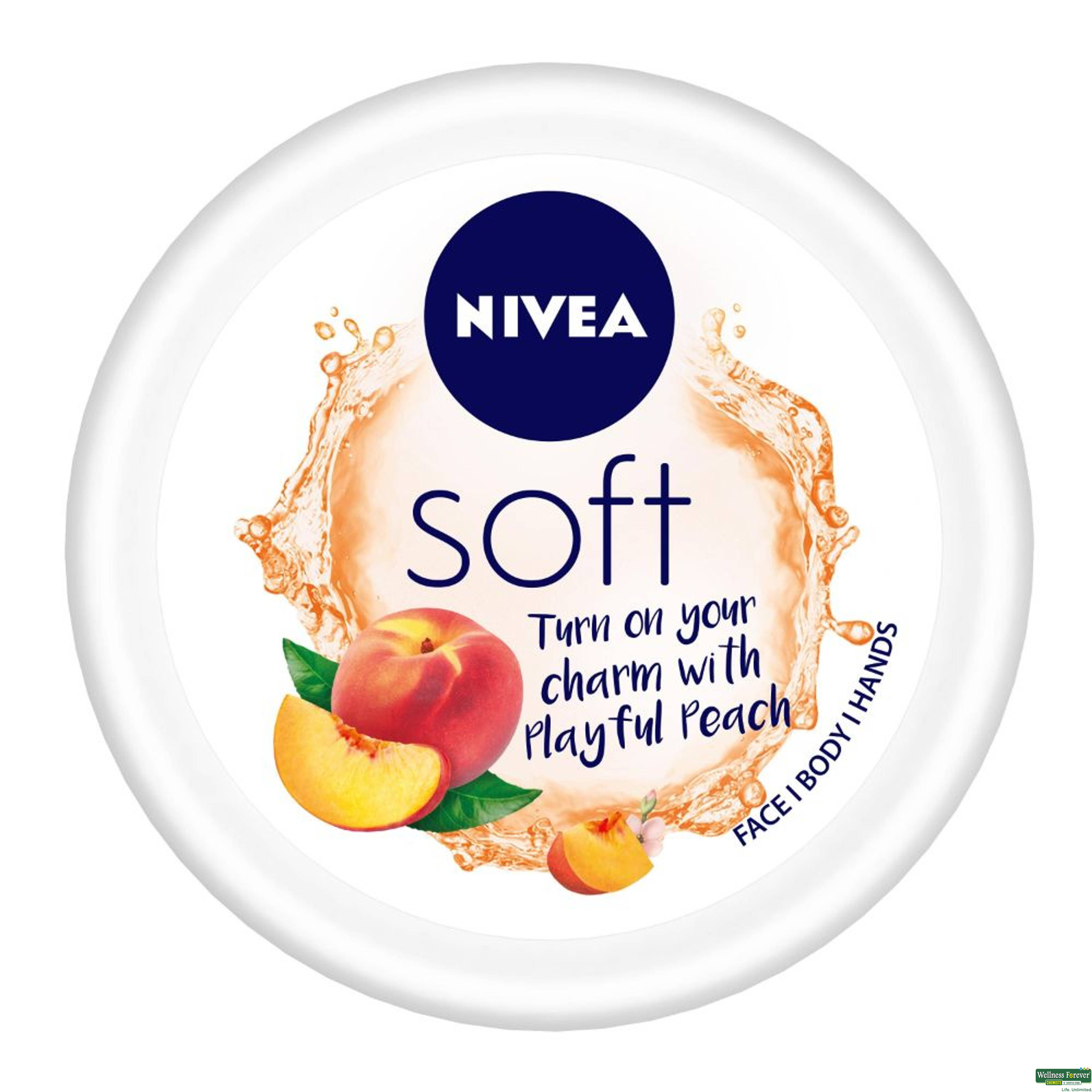 Nivea Soft Light Moisturizer Cream, Playful Peach, 100 ml-image