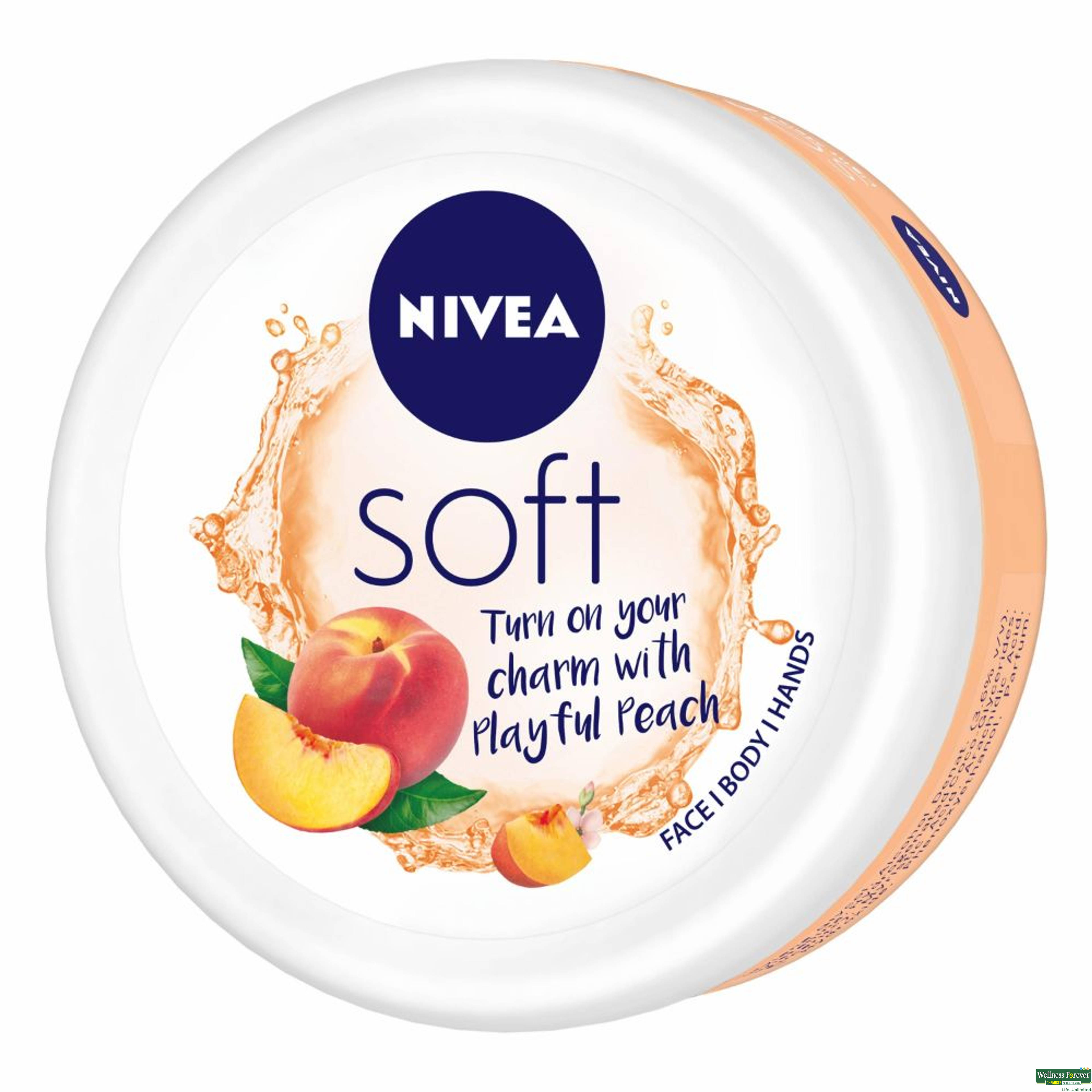 Nivea Soft Light Moisturizer Cream Playful Peach 200ml-image