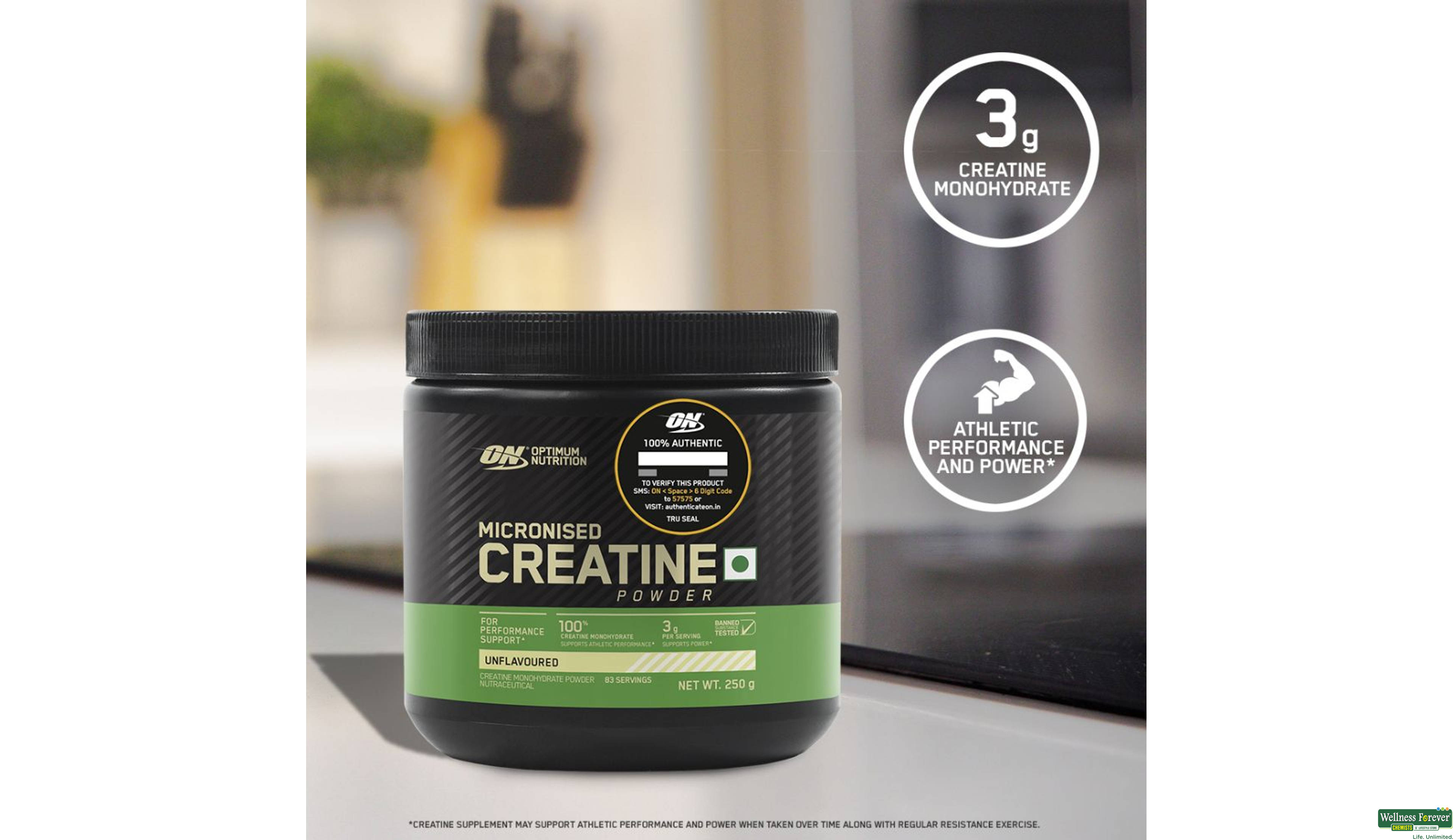 ON MICRONIZED CREATINE PWDR 250GM- 4, 250GM, 