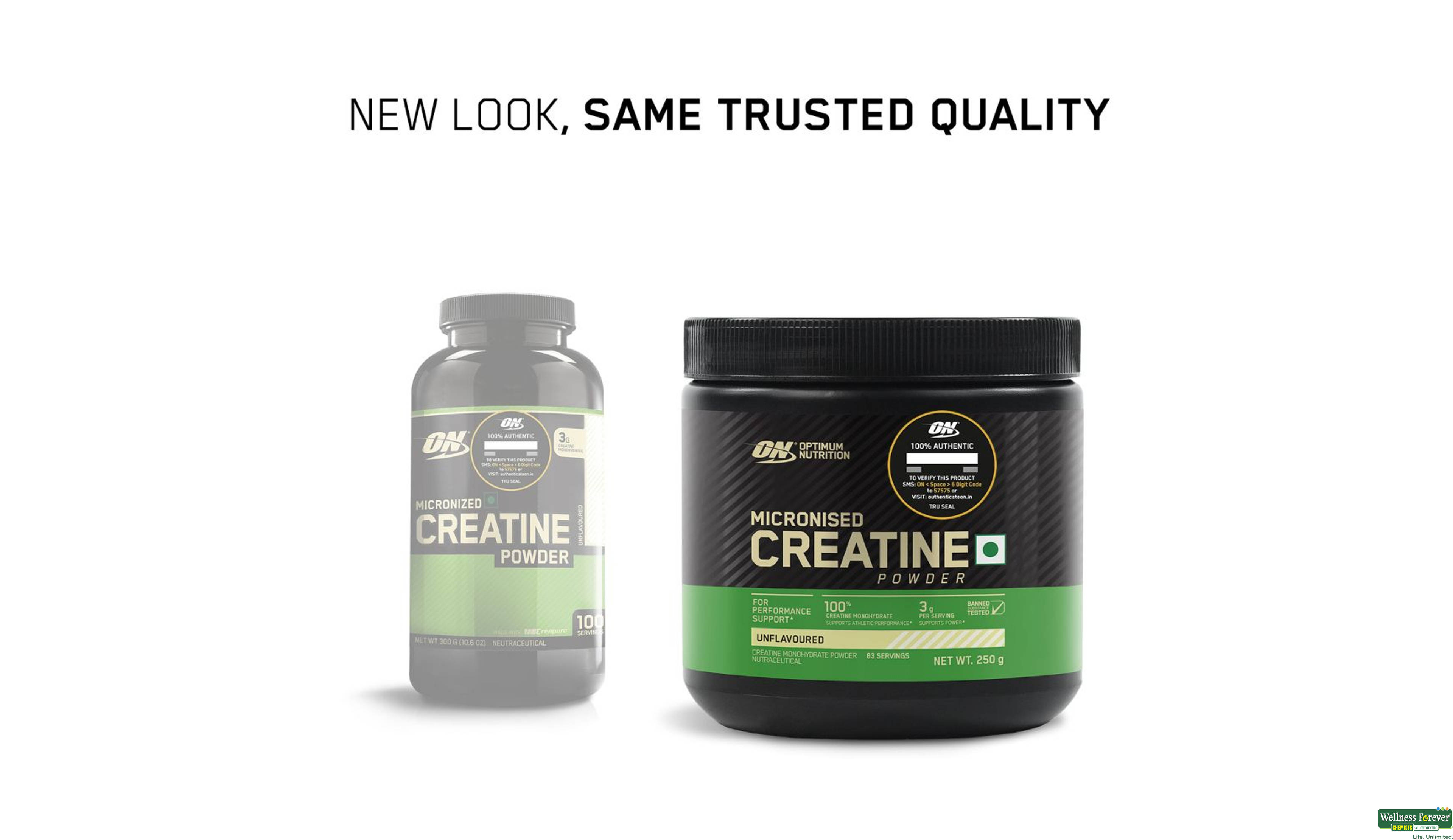 ON MICRONIZED CREATINE PWDR 250GM- 8, 250GM, 