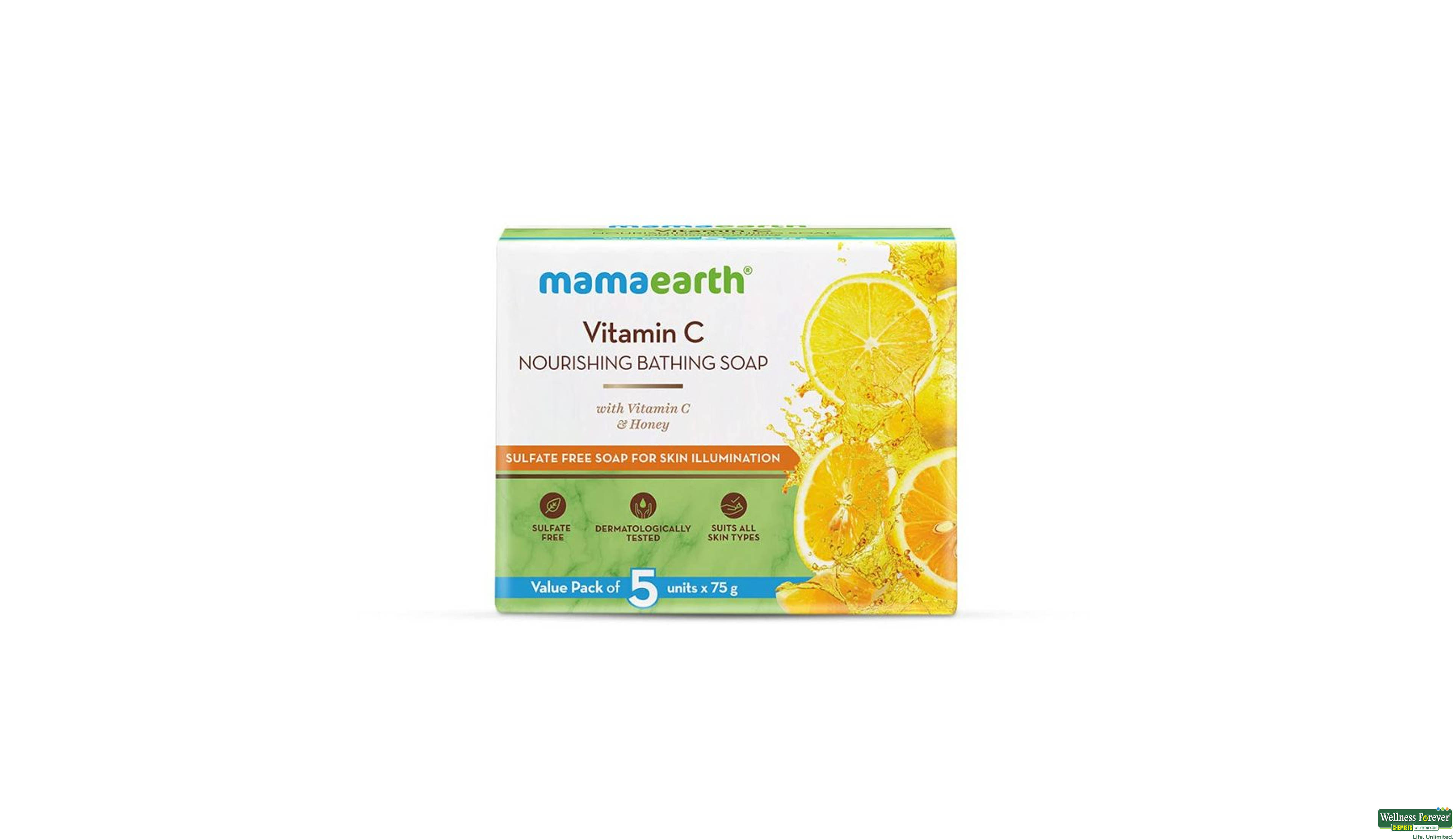 MAMAEARTH VITAMIN C BATHING SOAP 75GM- 1, 75GM, 